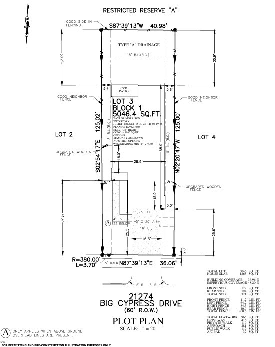 21274 Big Cypress Drive Preliminary Plot Plan