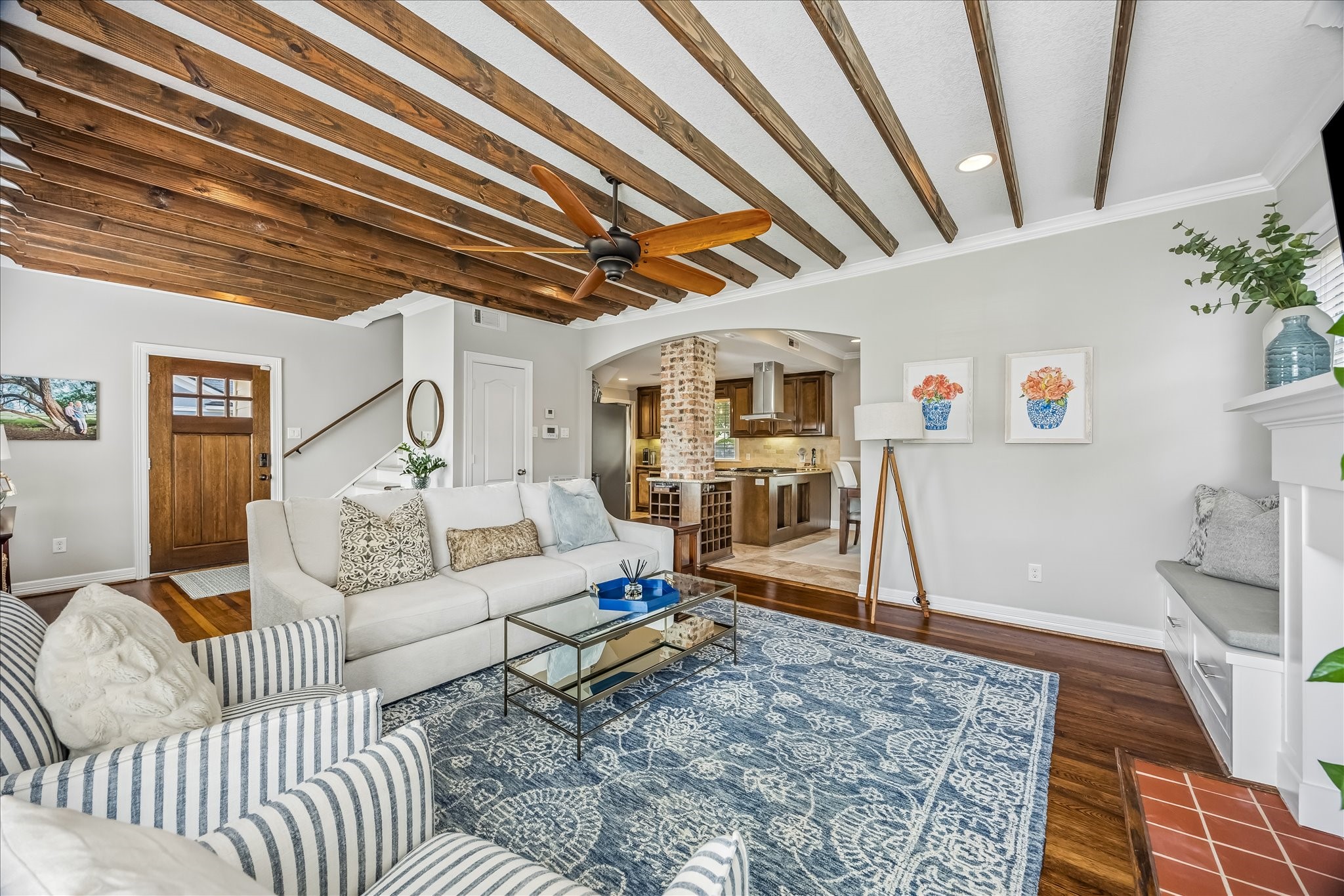 Open sightlines connect the living room to the dining area and kitchen, giving the main level an easy, connected flow.