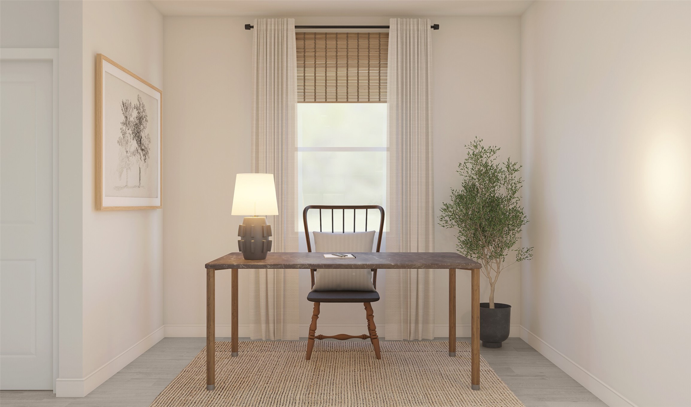 Convenient home office (*Artist rendering used for illustration purposes only. Colors/finishes may differ from the ones currently selected in the home.)
