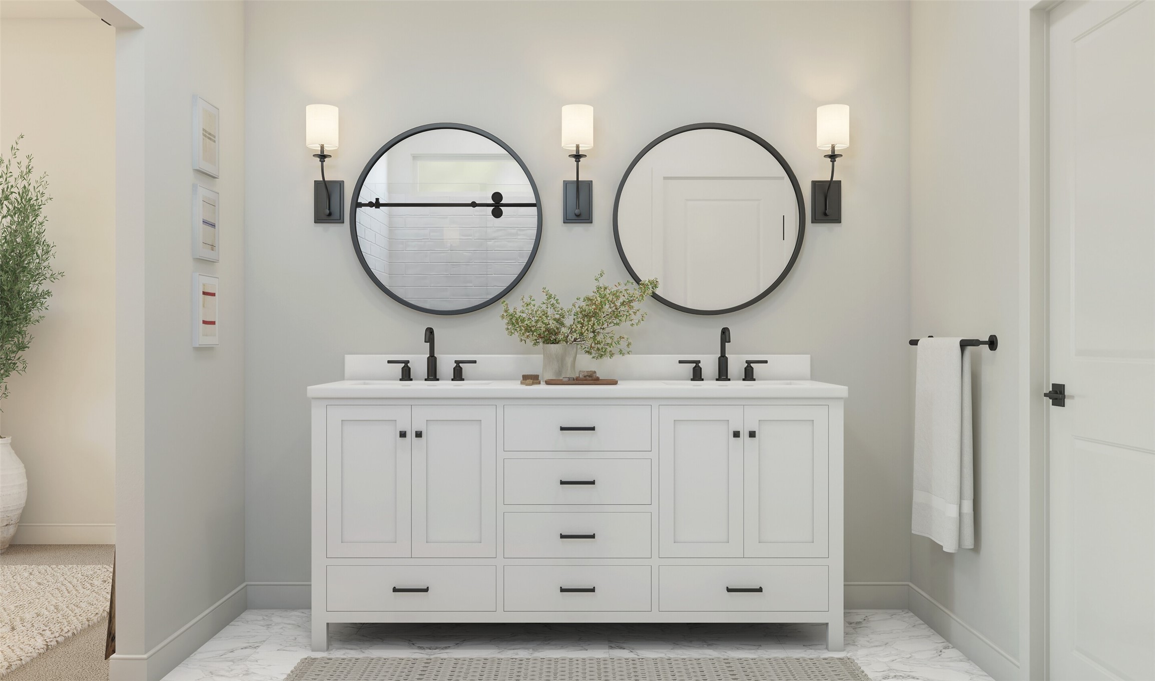 Relaxing primary bath (*Artist rendering used for illustration purposes only. Colors/finishes may differ from the ones currently selected in the home.)