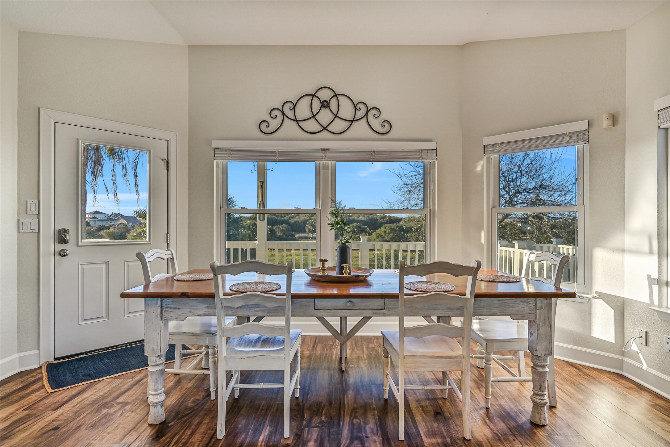 The door to the left gives you access to the deck on the back of the home!