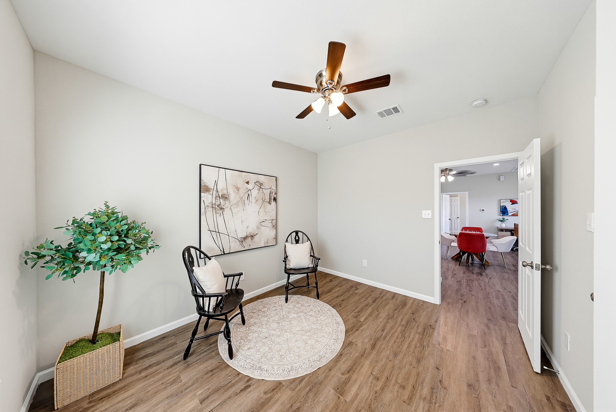 Make this inviting upstairs room your reading retreat, guest space, or personal escape.