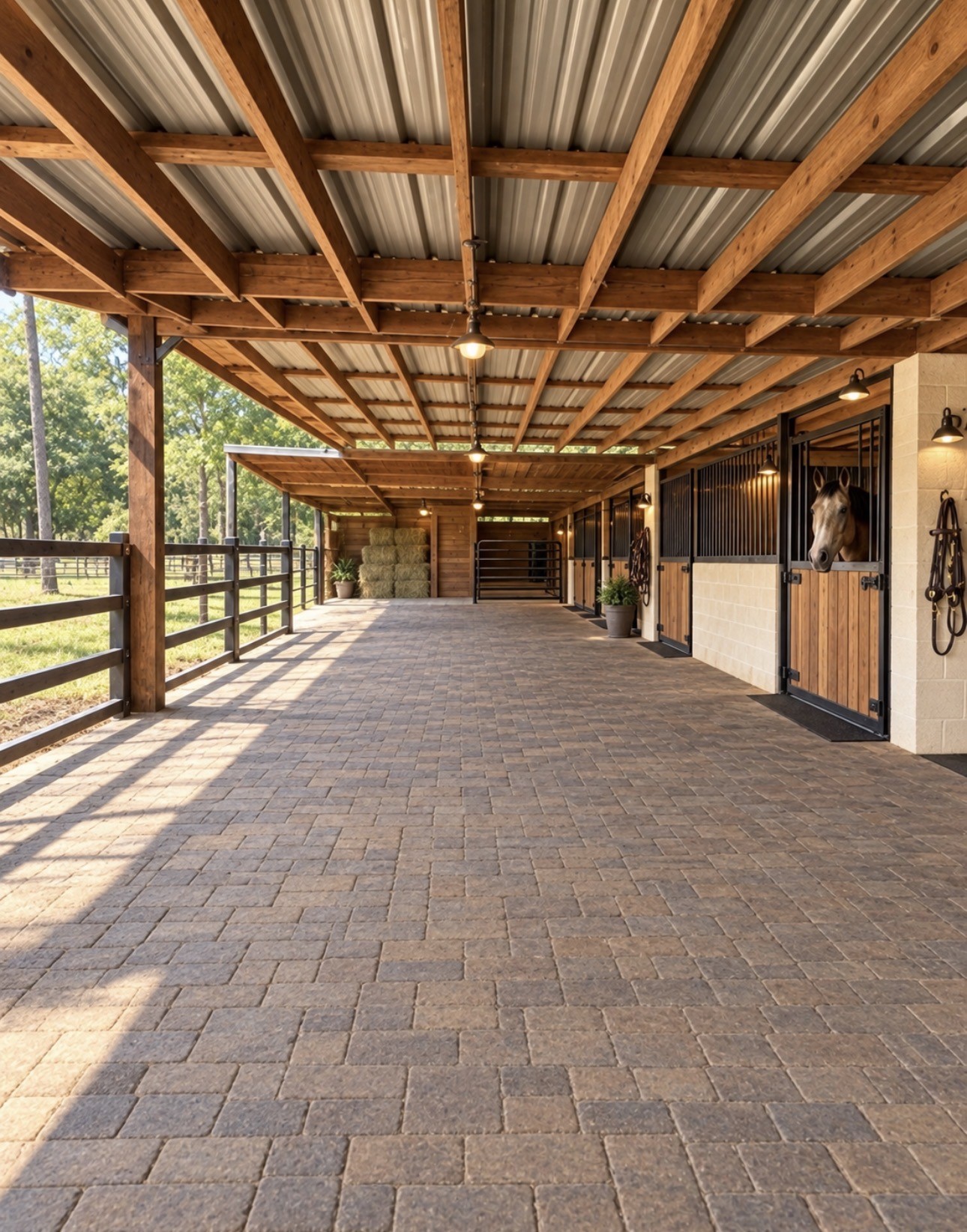 Rendering of the Horse Barn Area.