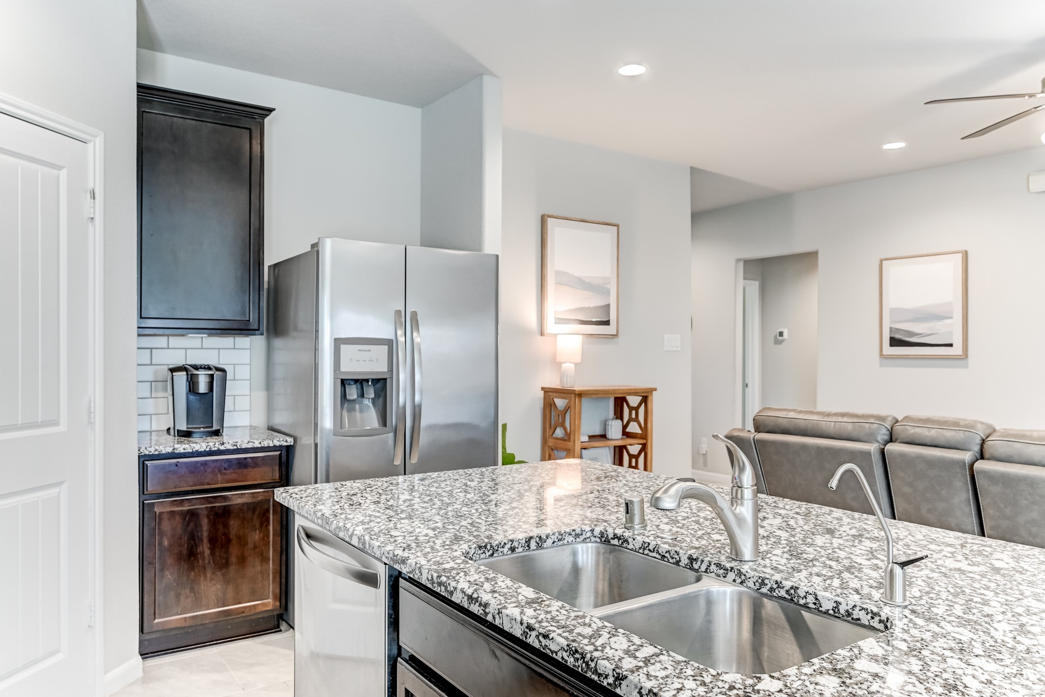 Kitchen with granite countertops