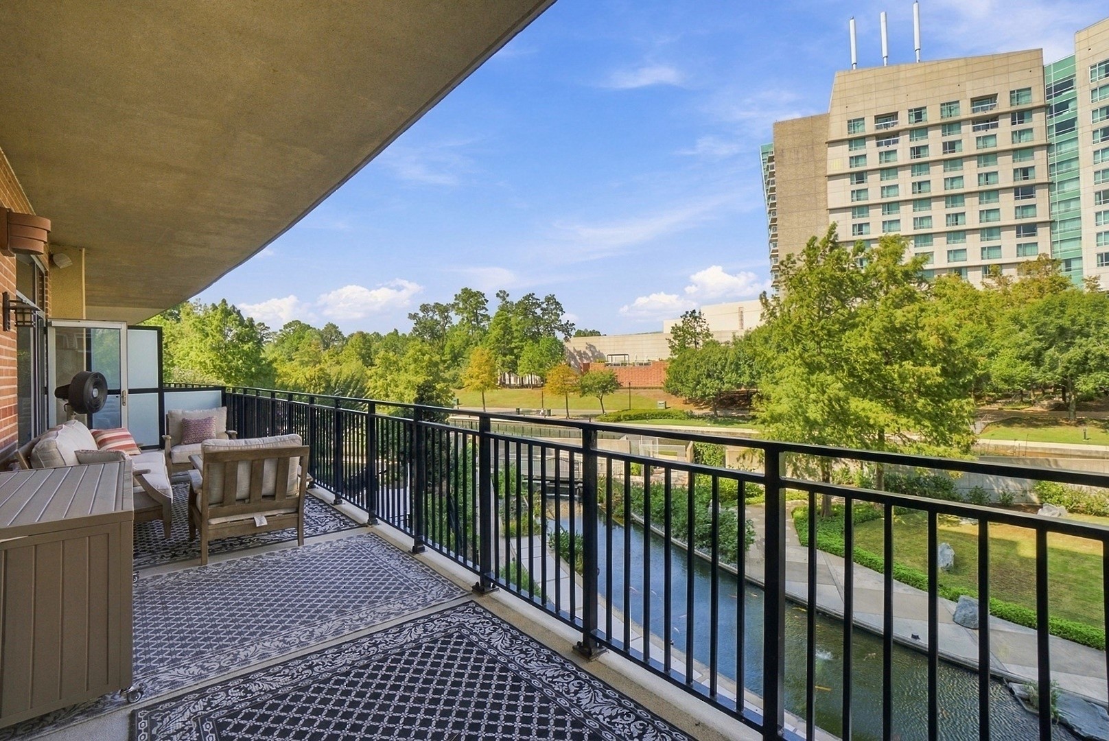 Relax and unwind on your private balcony while enjoying peaceful views of the landscaped Waterway.
