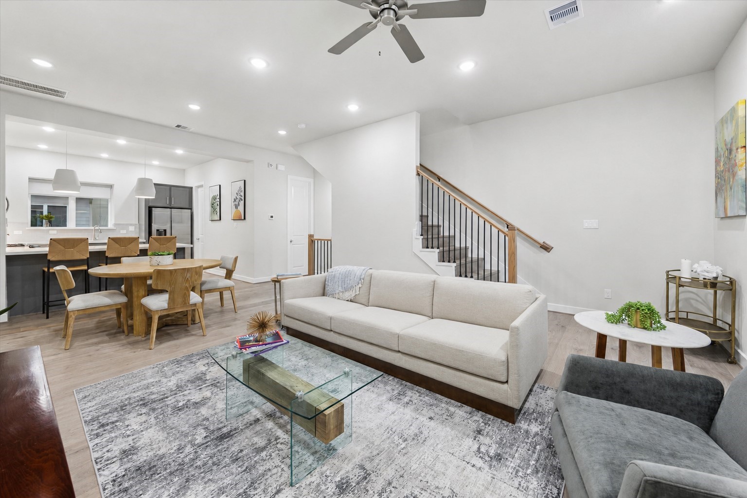 Representative photo showing the communitys model home living room. Layout and selections may vary.