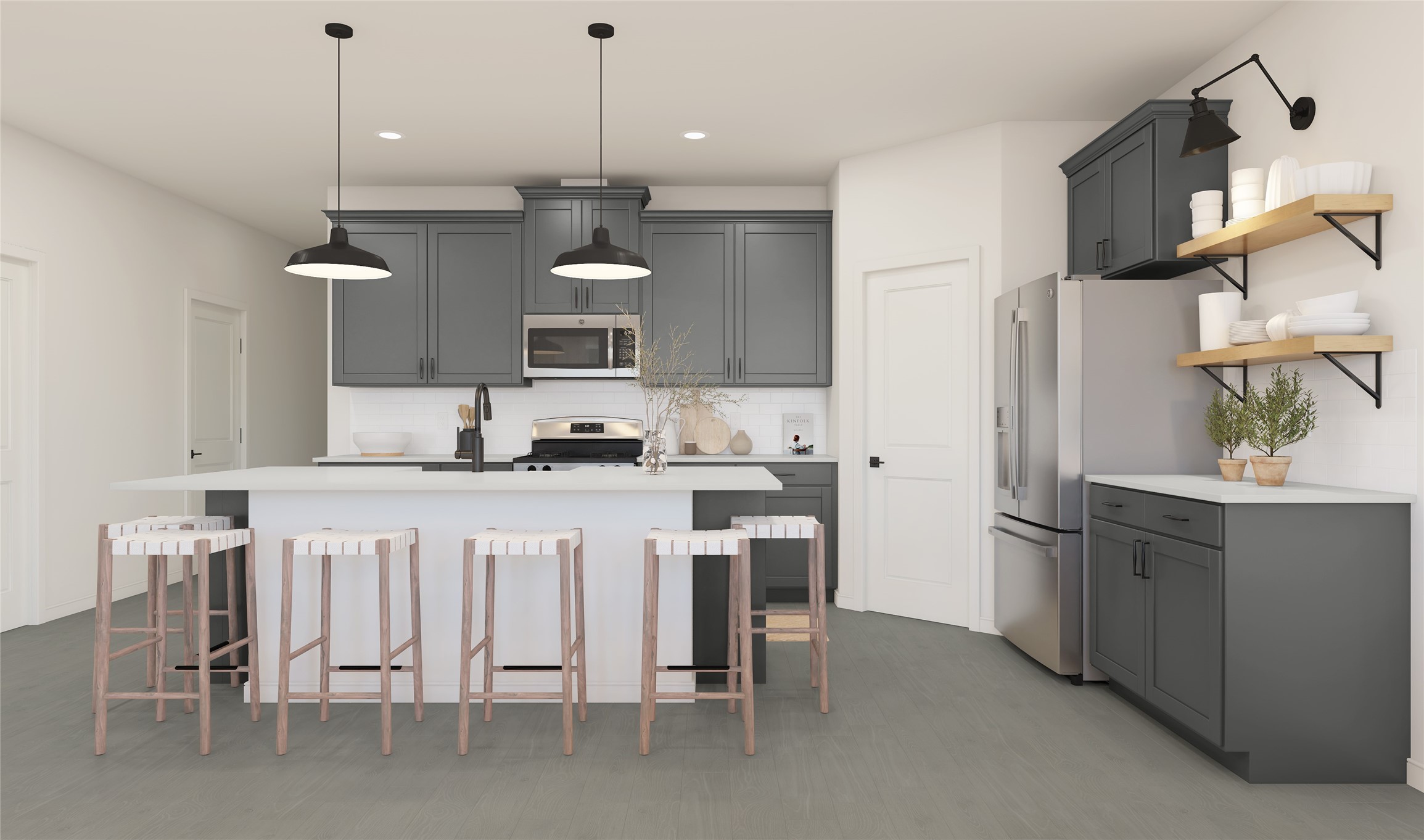 Lovely island kitchen (*Artist rendering used for illustration purposes only. Colors/finishes may differ from the ones currently selected in the home.) Lovely island kitchen (*Artist rendering used for illustration purposes only. Colors/finishes may differ from the ones currently selected in the home.)