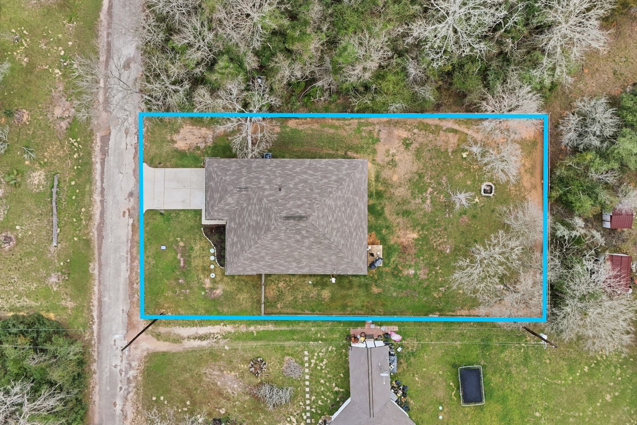 Arial view of the property