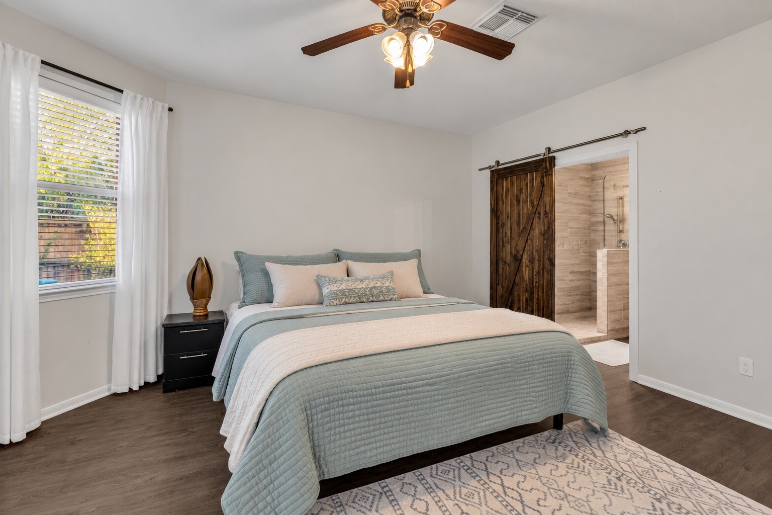 Consistent updated flooring and your upgraded bathroom awaits.