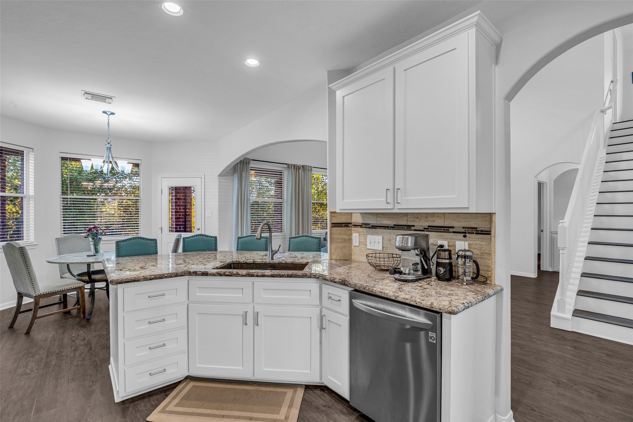 Open to the family room this is the heart of the home and it shines!