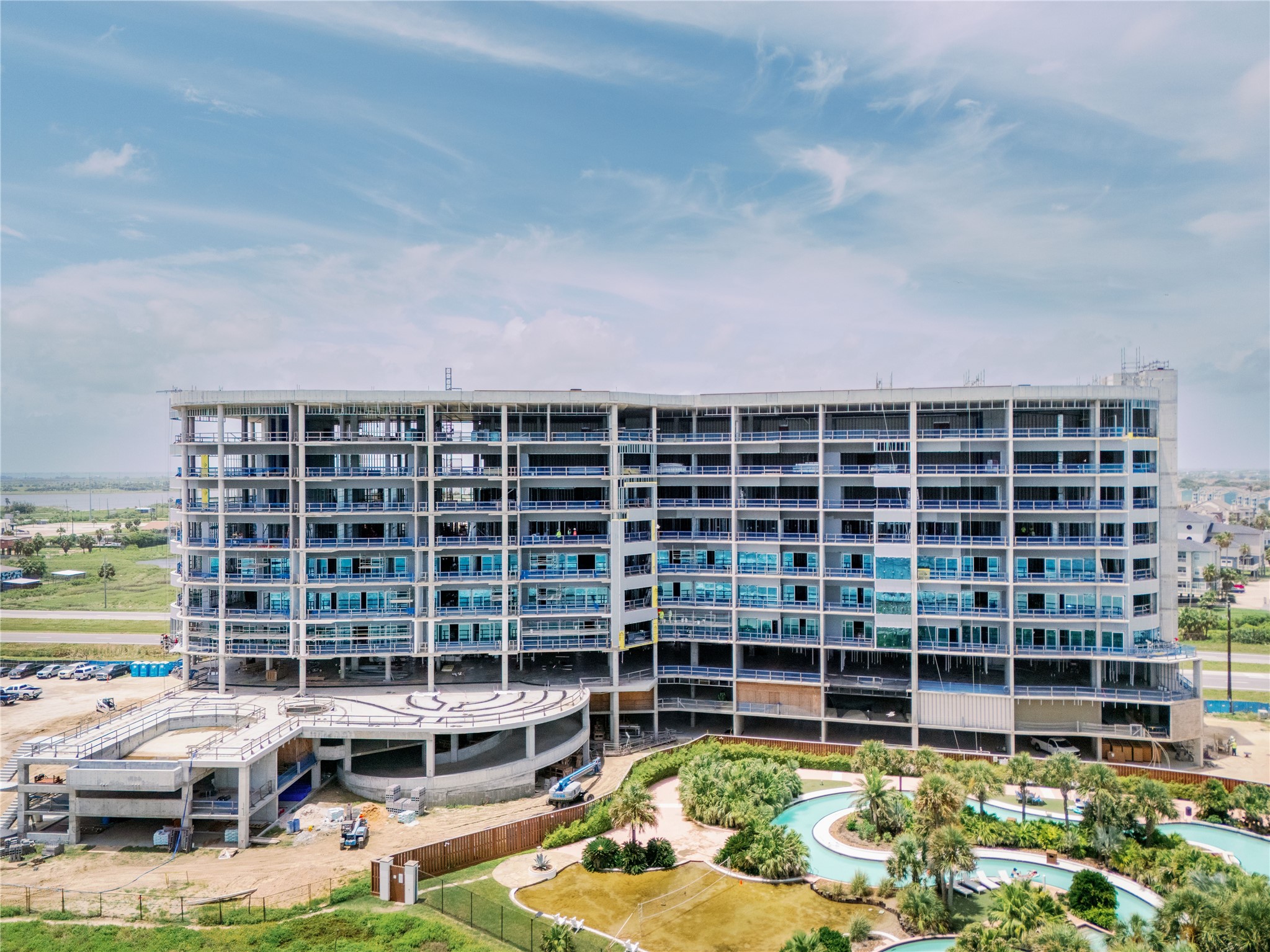 Construction is moving full steam ahead at Tiara, with the building now nearly enclosed and windows being installed throughout. Completion is anticipated for Summer 2027.