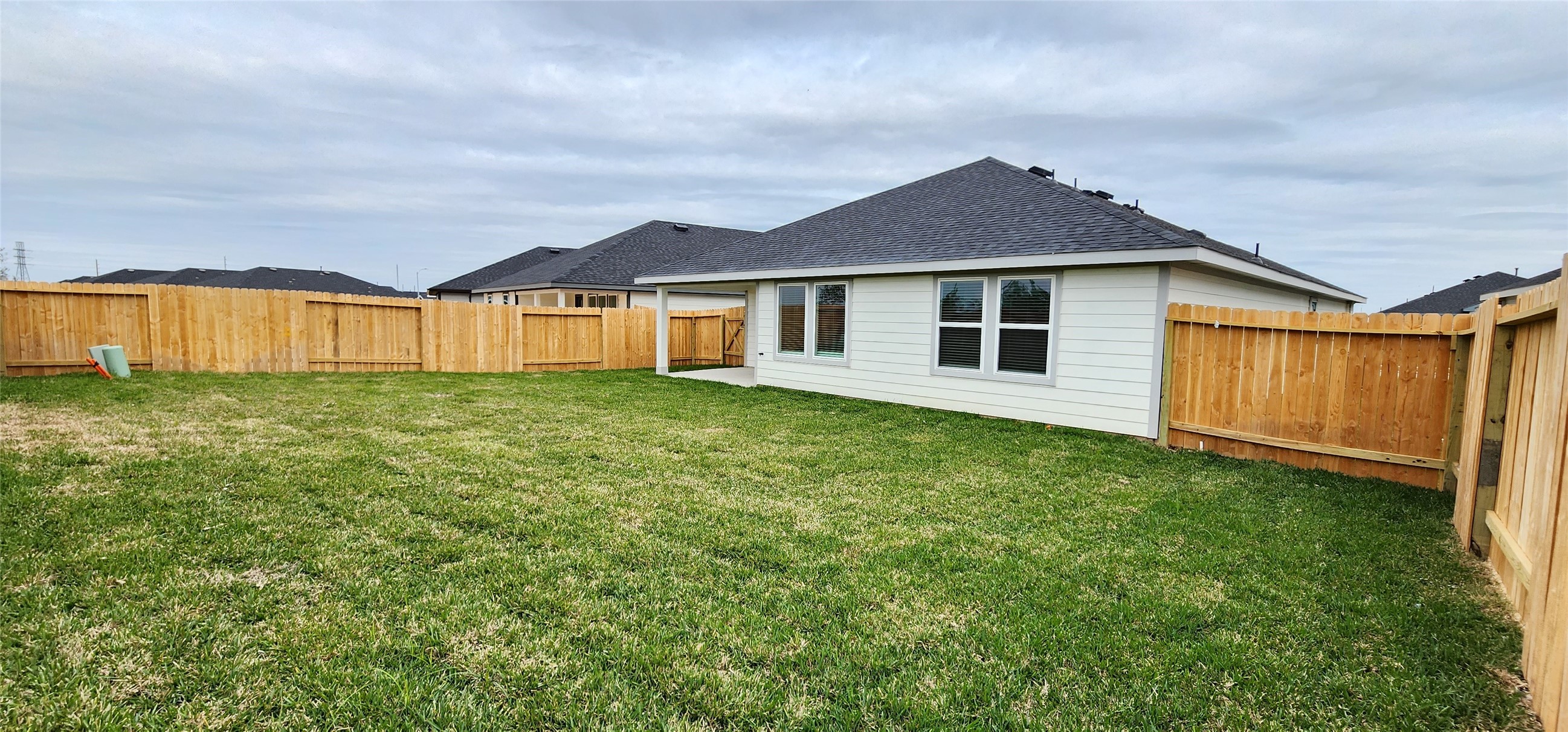Backyard and covered patio