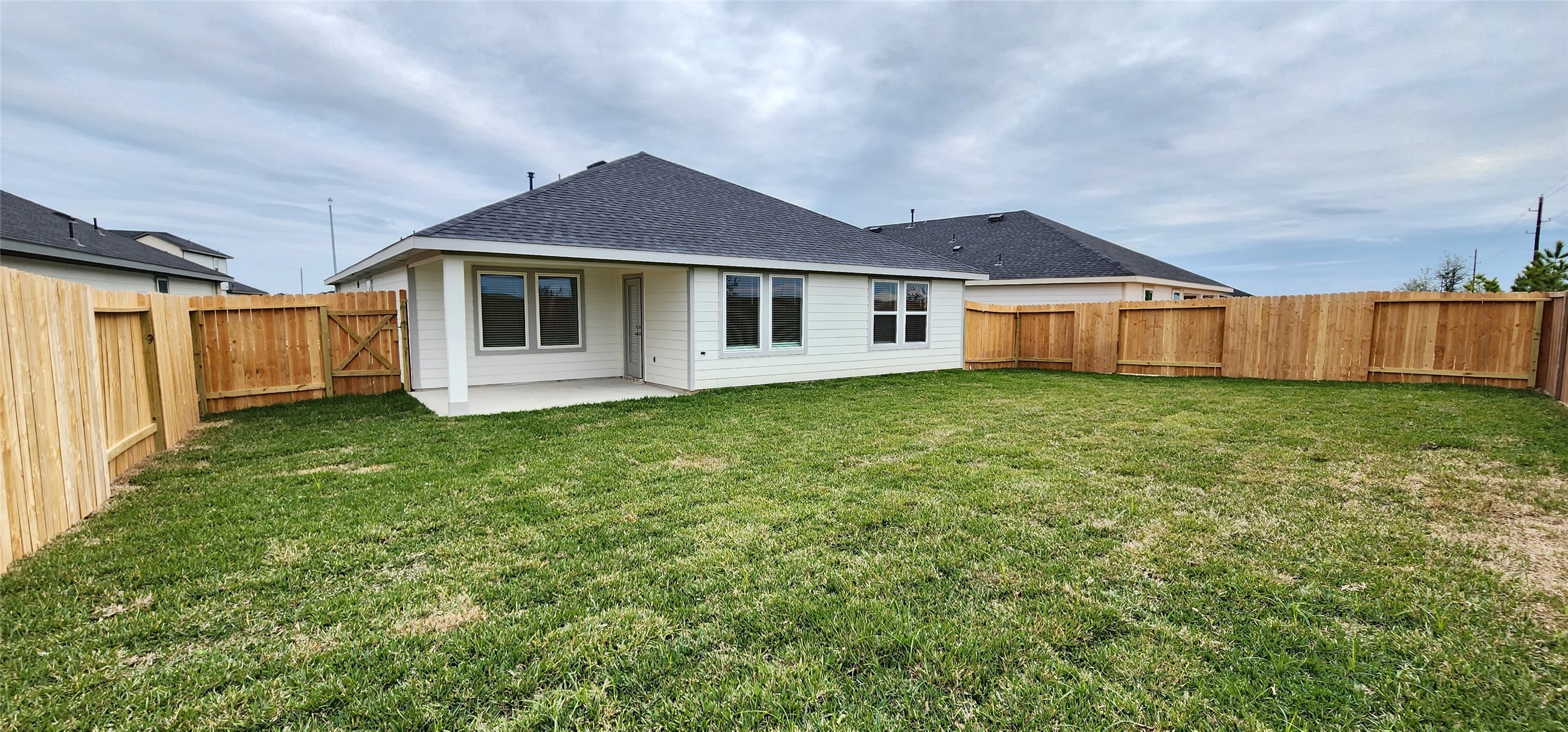 Backyard and covered patio