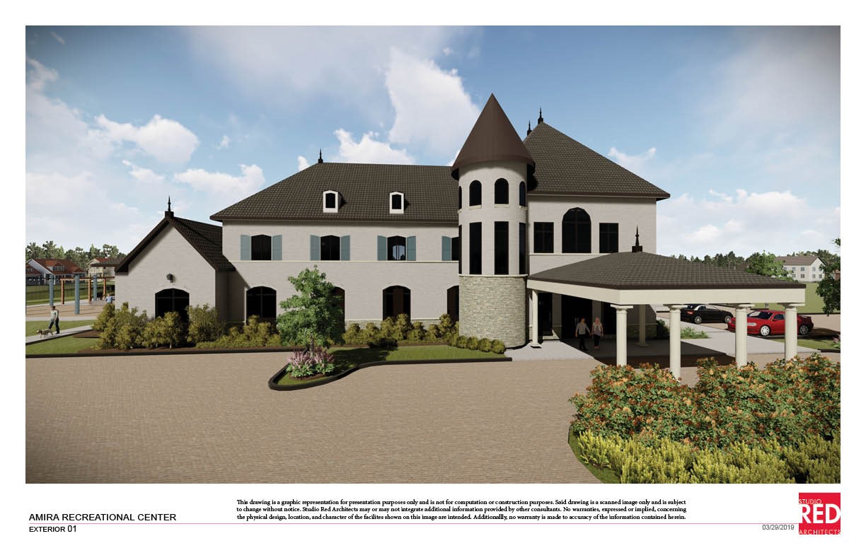 Architectural Rendering of Amira's Recreational Facility.