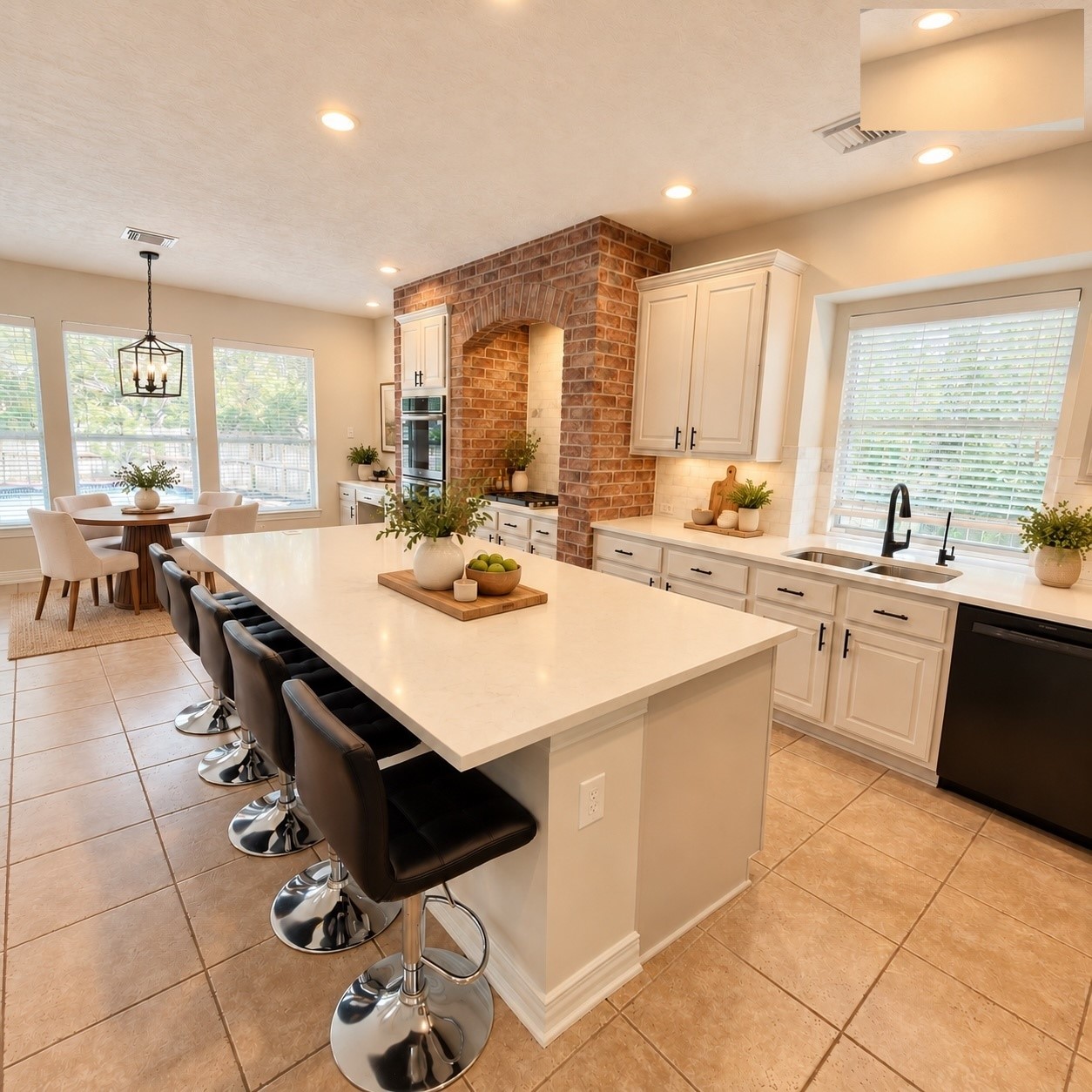 Kitchen & Breakfast Nook AI Staged