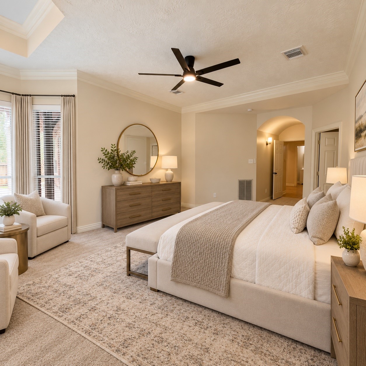 Master Bedroom 1 AI Staged