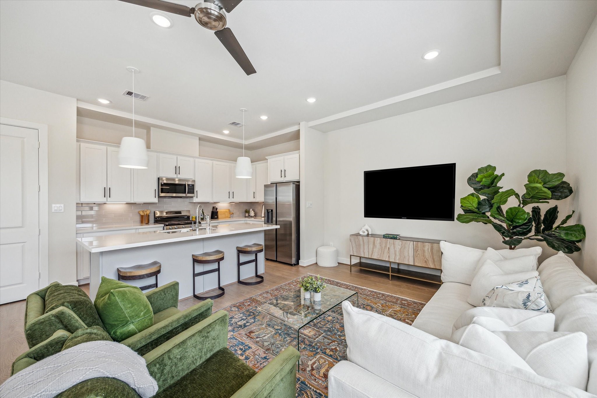 Representative photo showing the communitys model home living room. Layout and selections may vary.