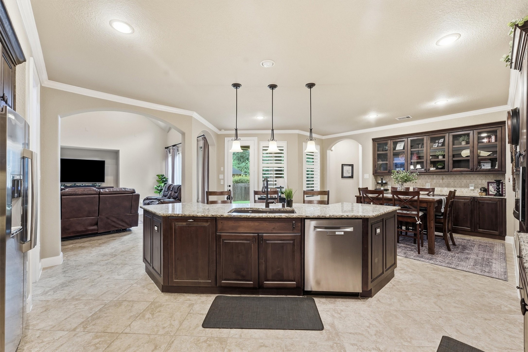Chef's kitchen with oversized island.