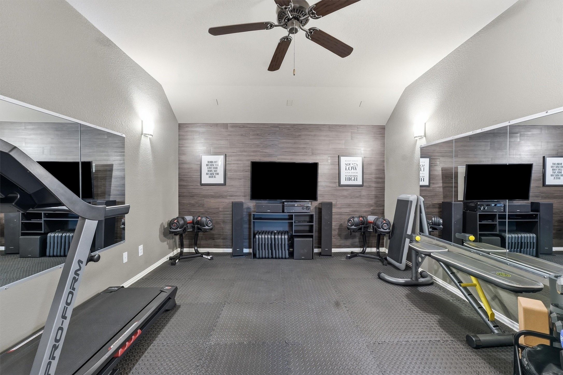 Dedicated media room for movie nights or a home gym