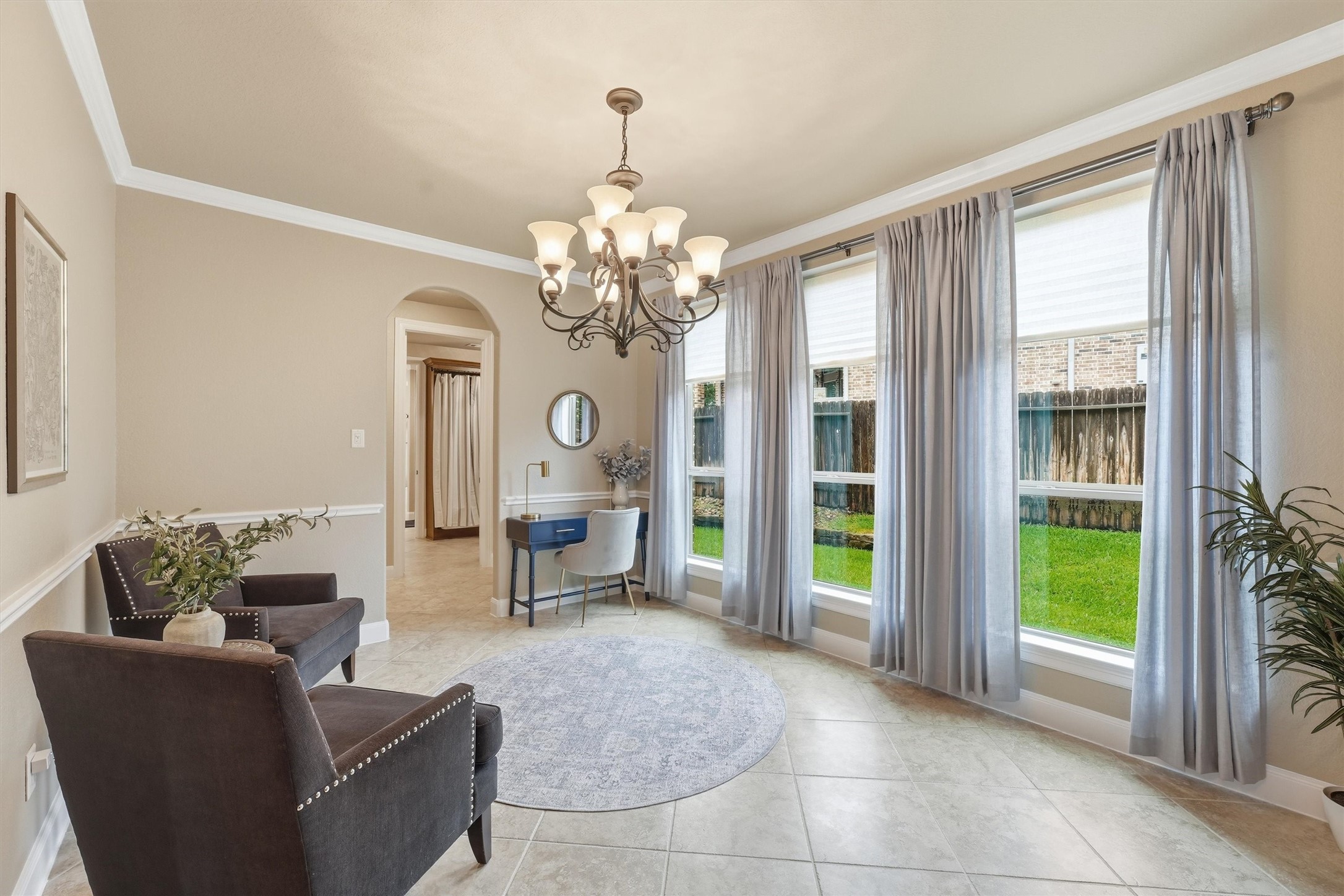 Elegant formal dining for memorable gatherings or spacious den for meaningful visits and conversations