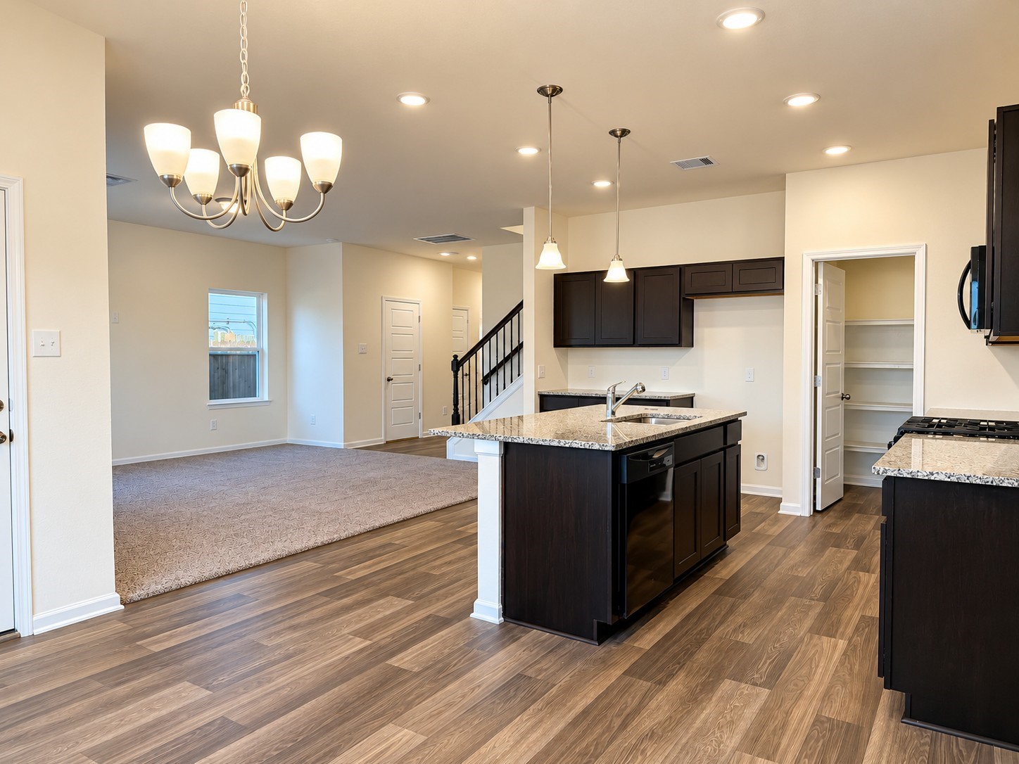The Oriole II-Kitchen into Family Room