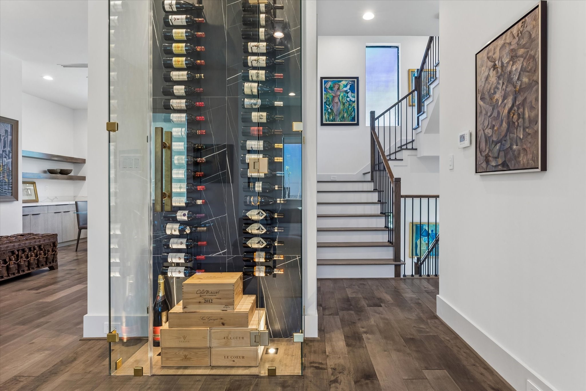 Elegant custom wine cellar, showcasing your collection with style and sophistication.