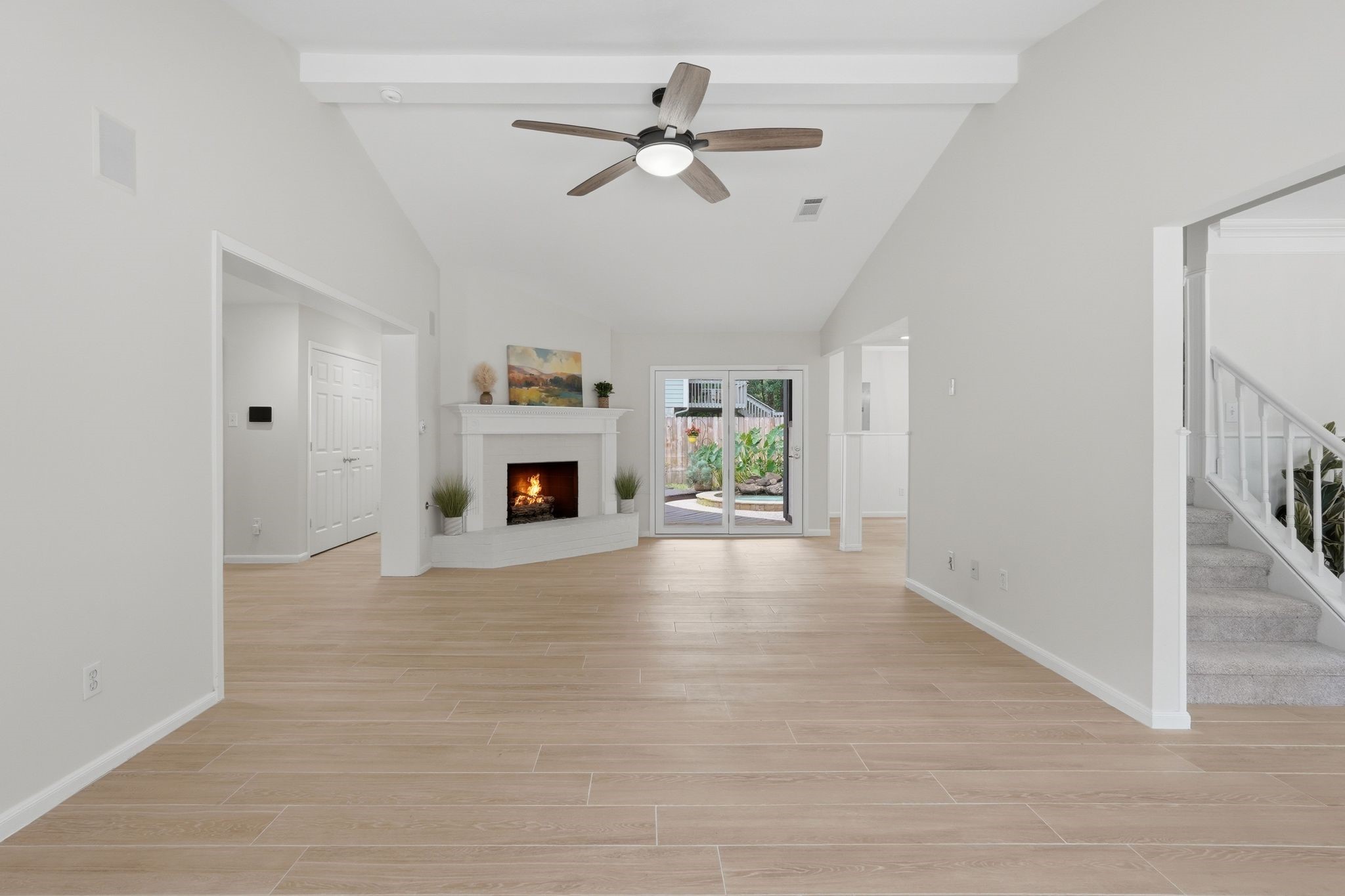 This room has flexibility for so many furniture options depending on your style and the way you use the space.