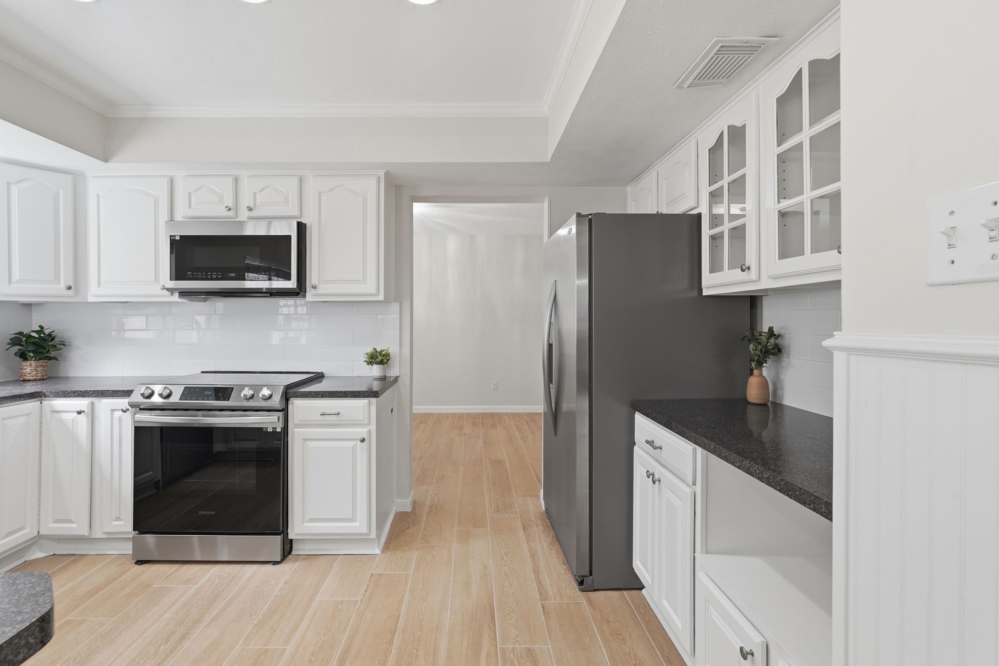 Your new home has stainless steel appliances and tons of storage.