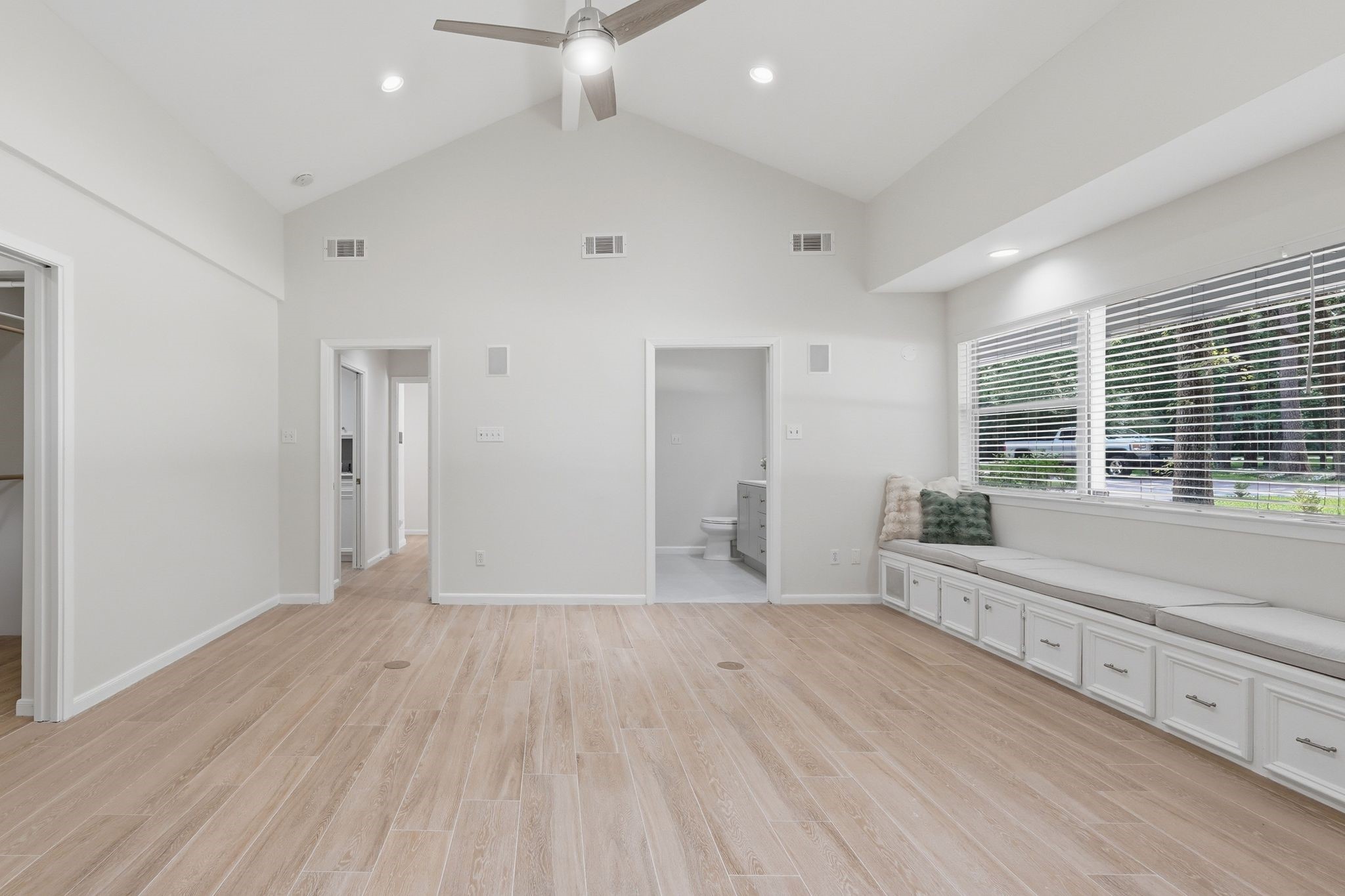 This bedroom has so much natural light and space to make it your own.