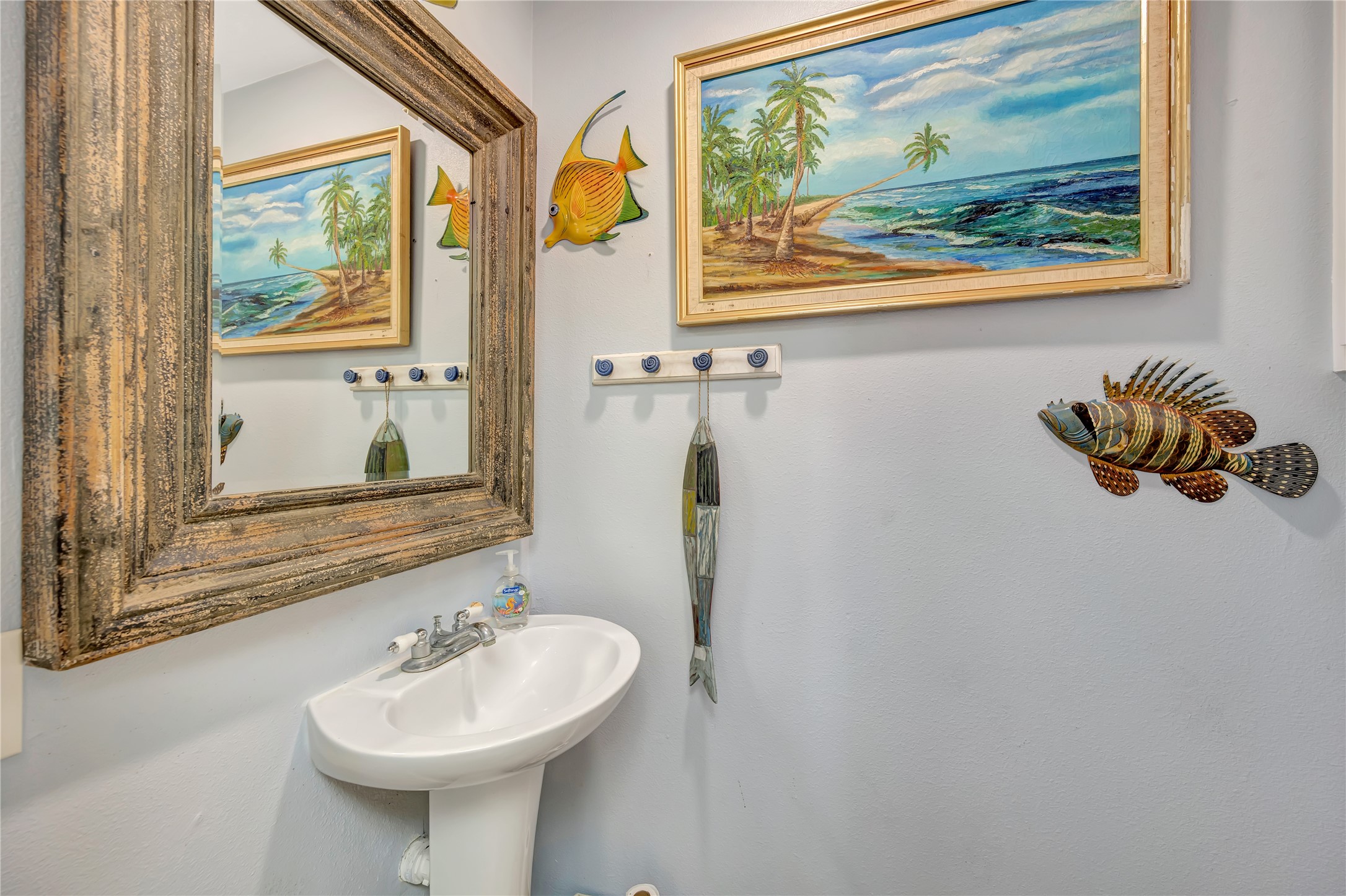 1/2 bath on 1st floor - this is grandfathered in so not many in Tiki.
