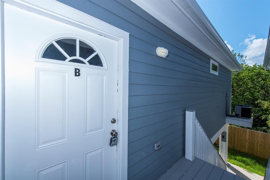 Front door of unit B.