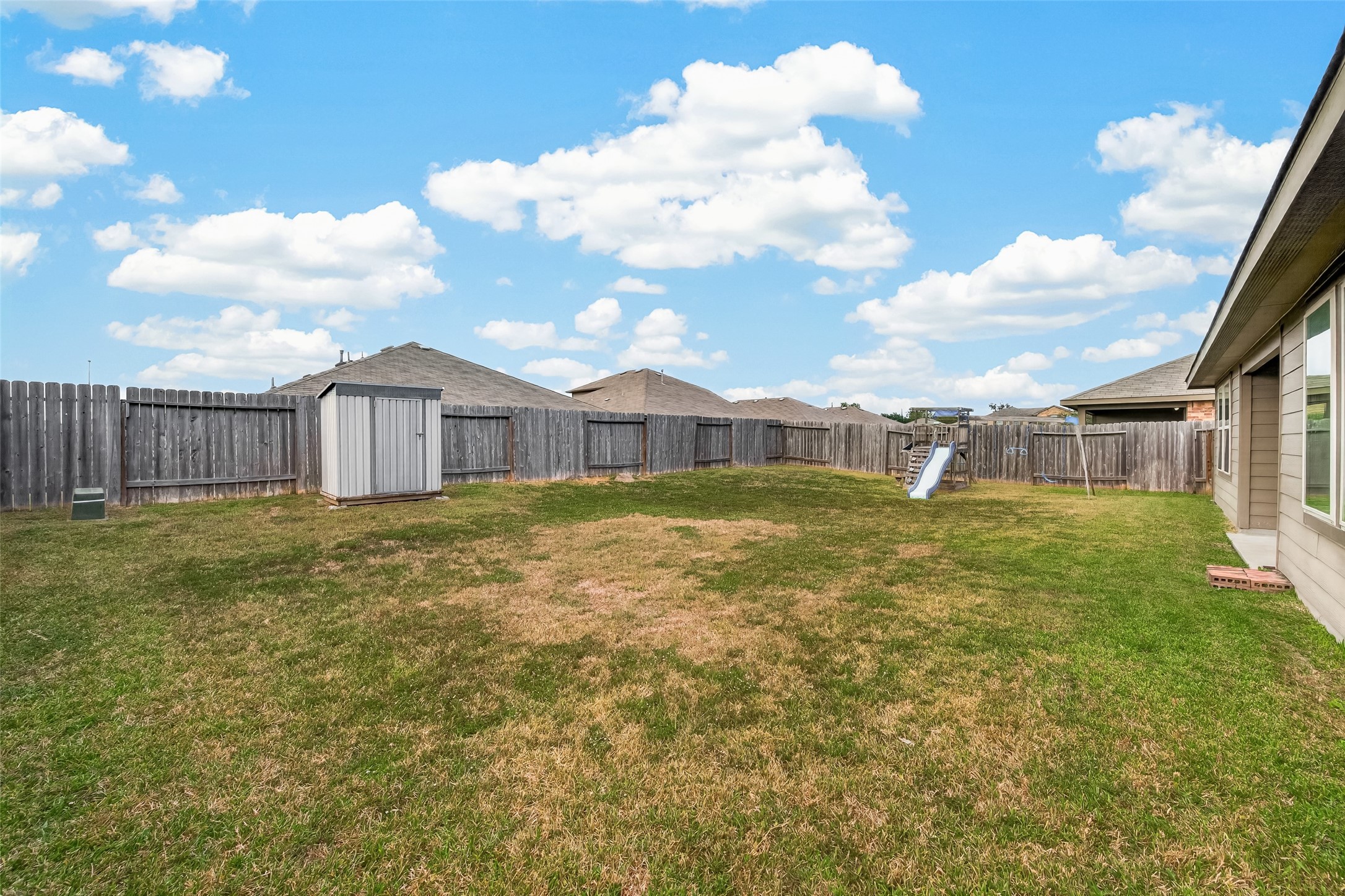 Huge back yard.