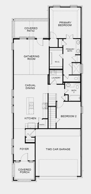 Additional Highlights Include: 36" Contemporary front door and gas line at patio.