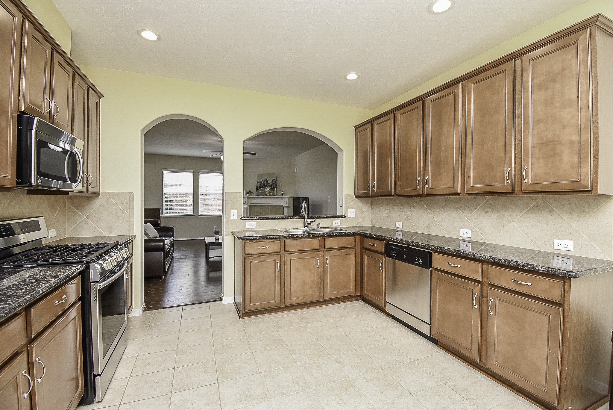 Another view of the large open kitchen.