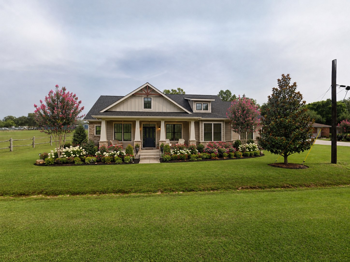 Virtual Rendering of this lot with a Craftsman Style home.