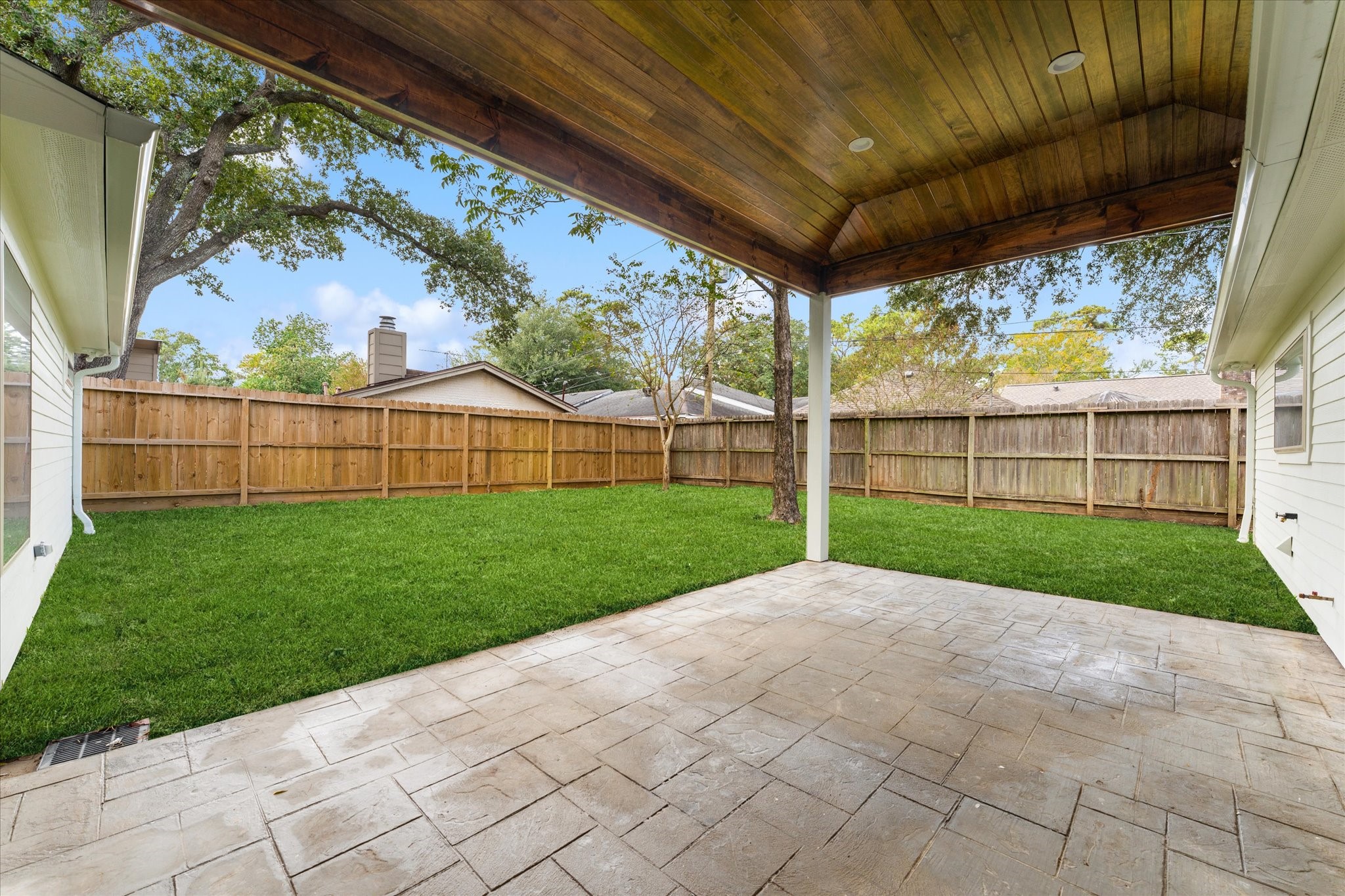 Patio is already present and ready, great space for entertaining!