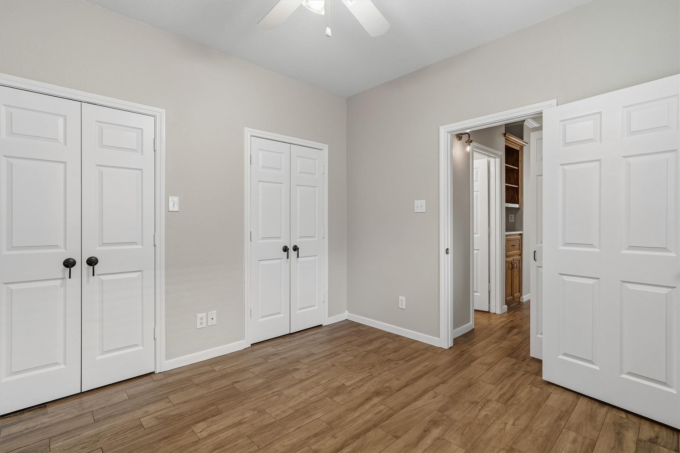 Second bedroom with double closet storage space