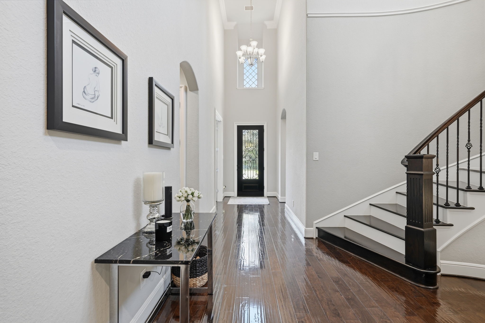 The at-home office is located near the front of the home with lots of natural light.