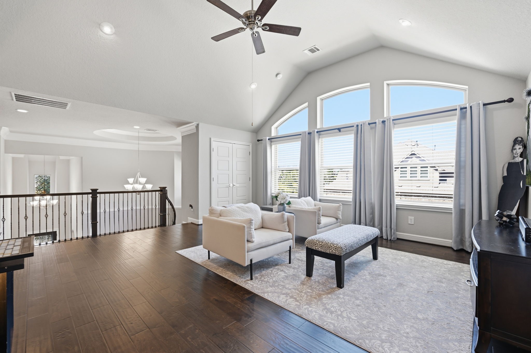 Bright and open game room.