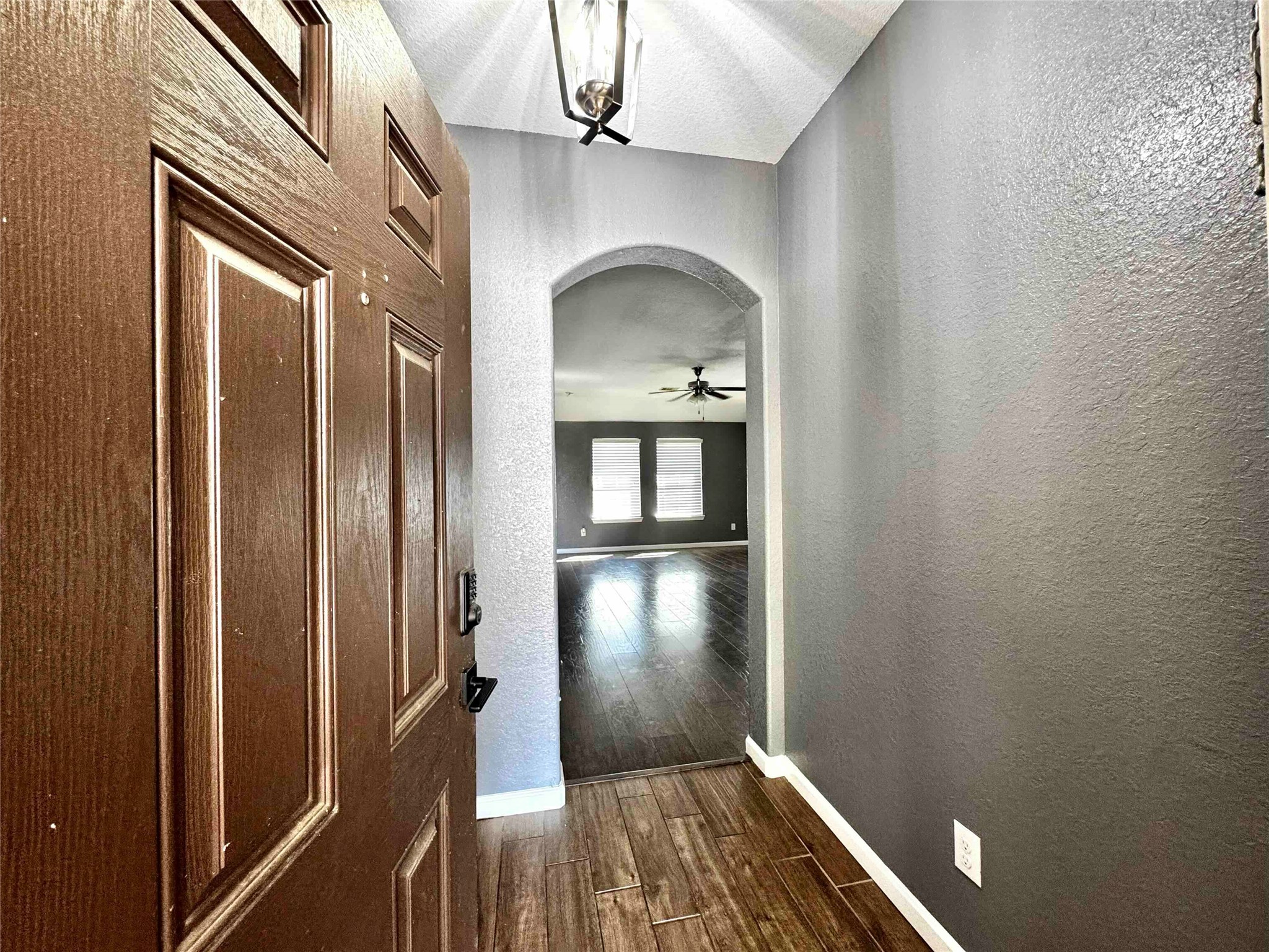 Entrance...view from front foyer into Family room