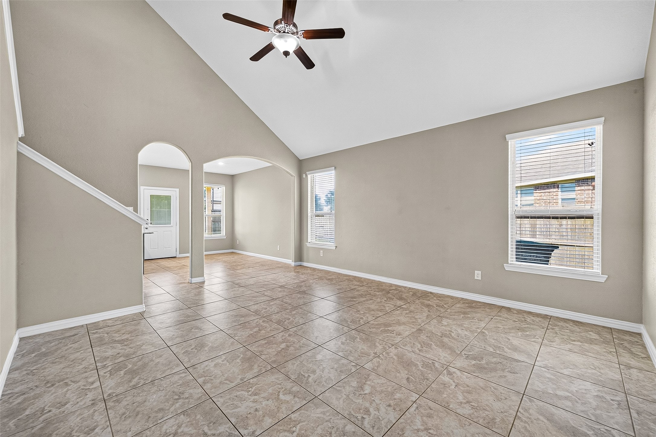 Living room with ceiling fan