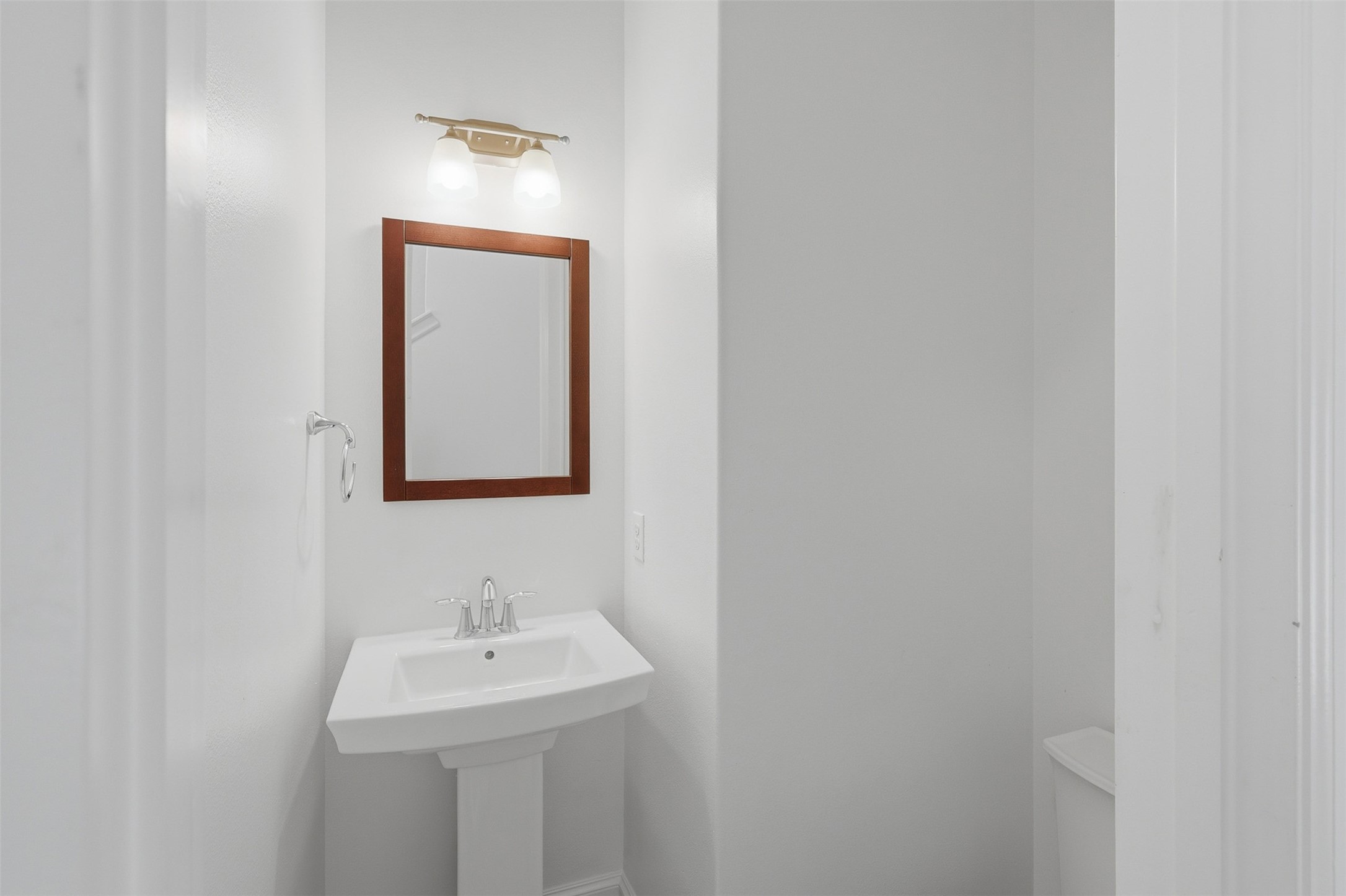 Powder room located on second floor.