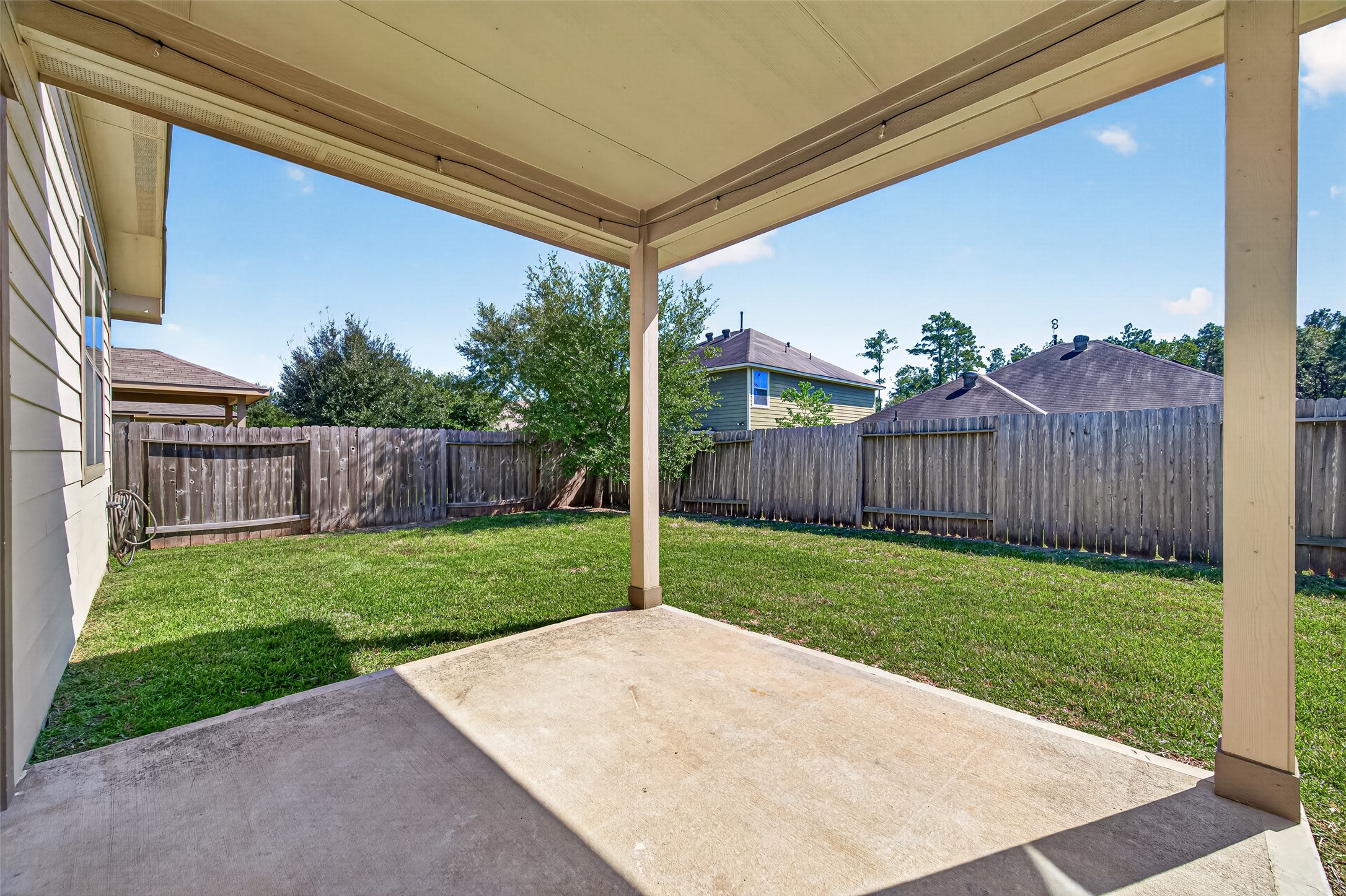 A great spot to set up a grill and add some outdoor seating.