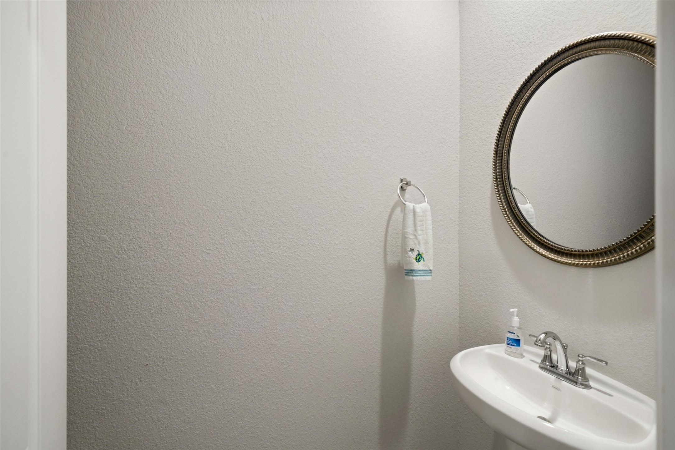 half bathroom in hallway