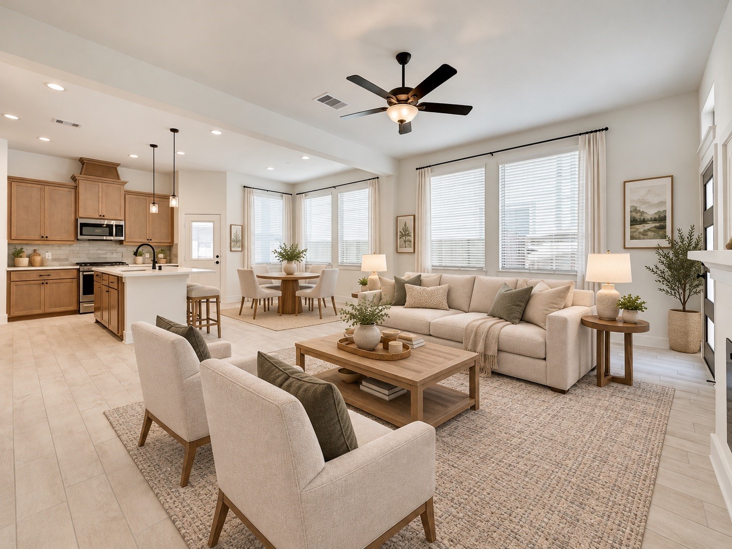 Virtually staged living room highlighting the bright open-concept design and spacious layout. Virtually staged living room highlighting the bright open-concept design and spacious layout.