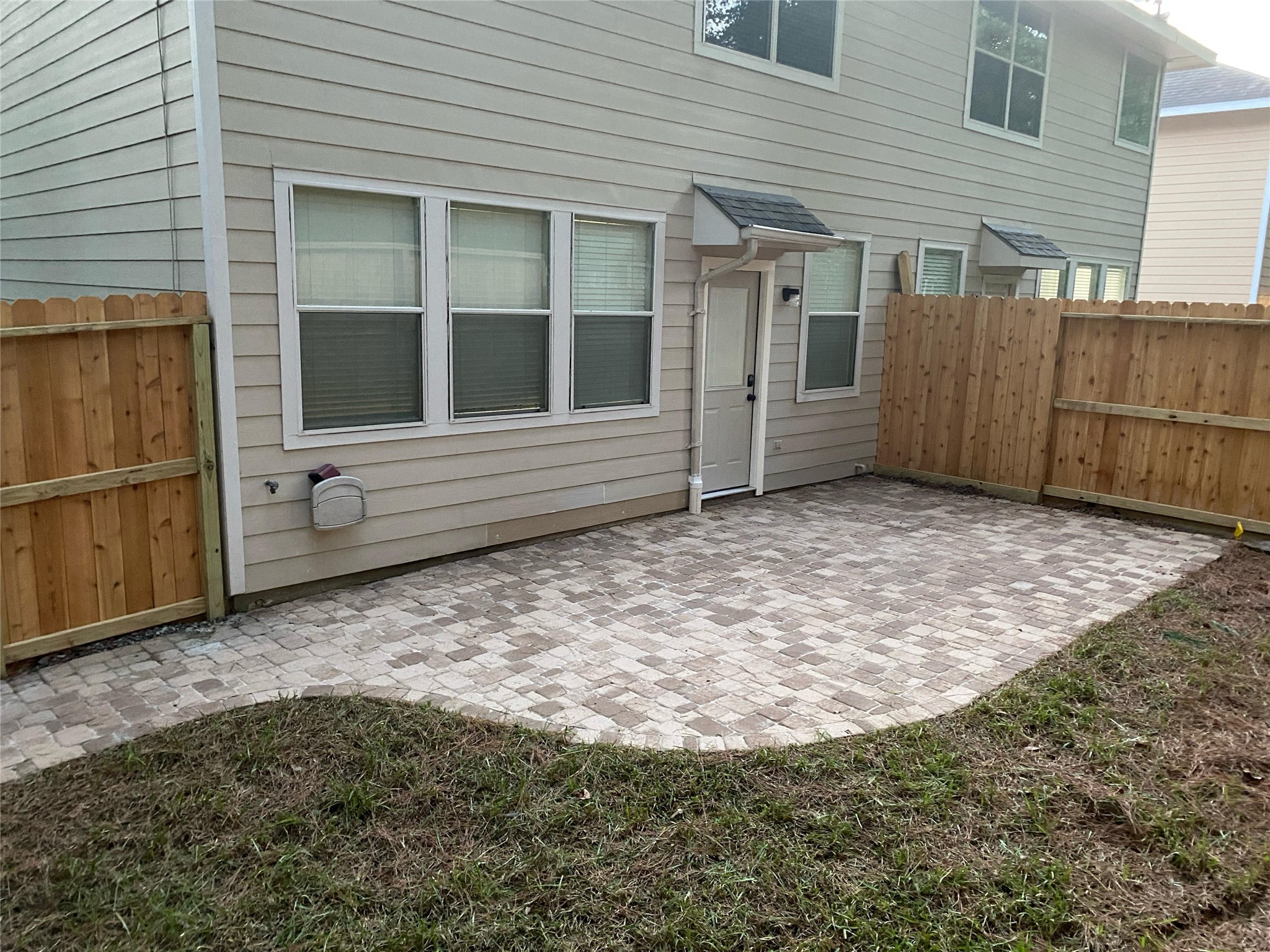 backyard has been upgraded with pavers and a brand new fence.  backs to greenbelt for total privacy.