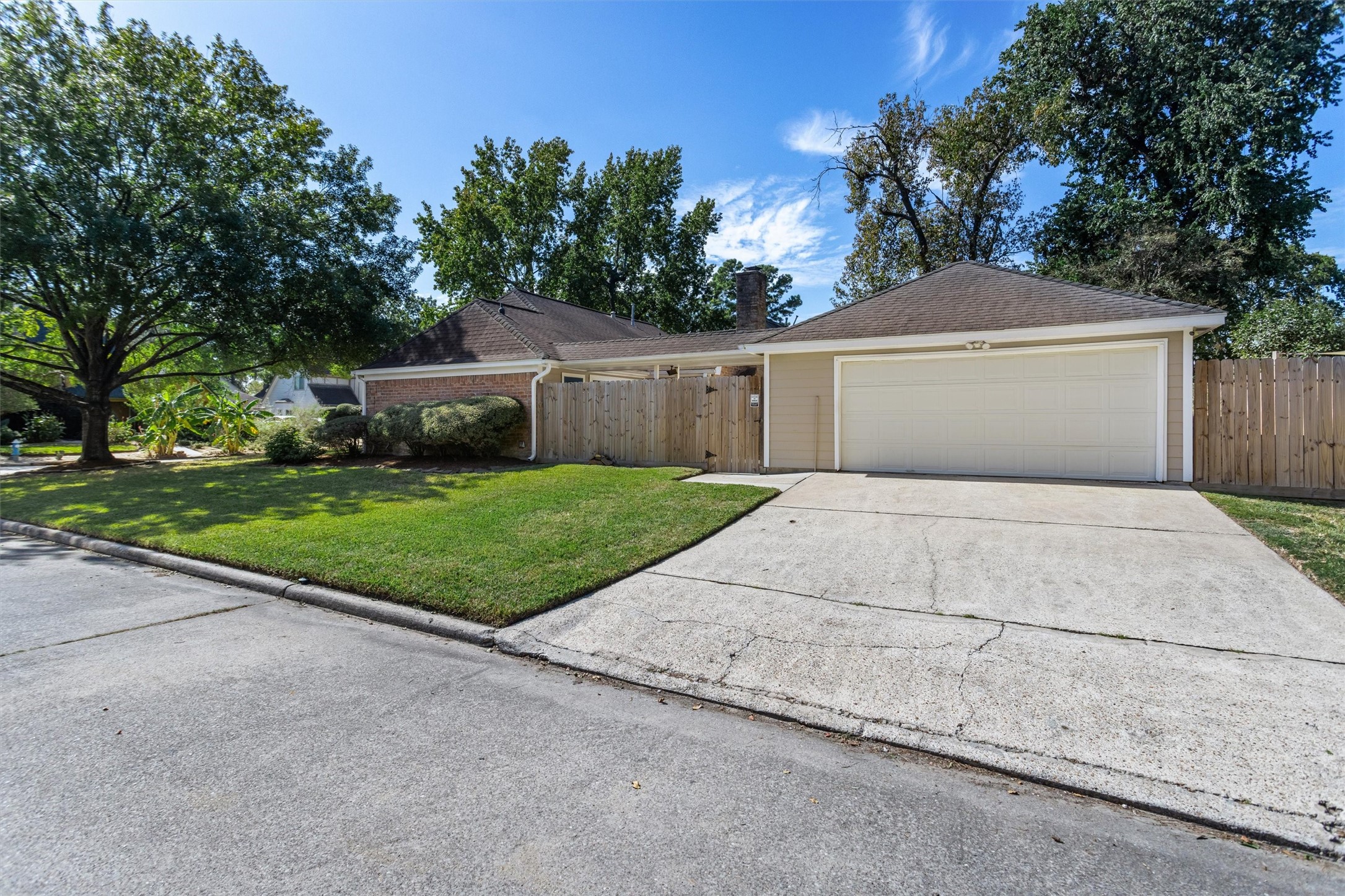 Garage with Double Wide Driveway