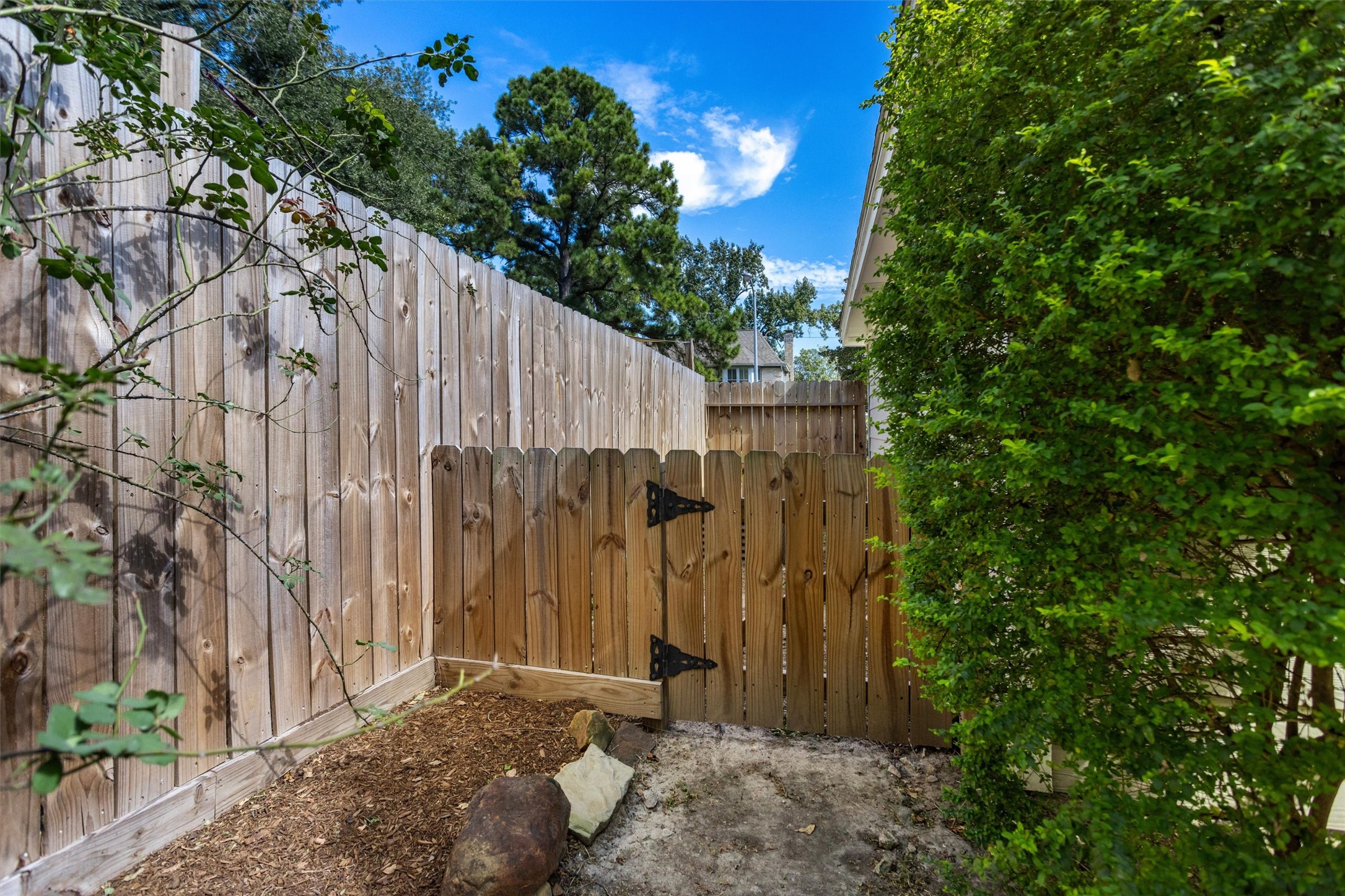 Backyard is fully fenced