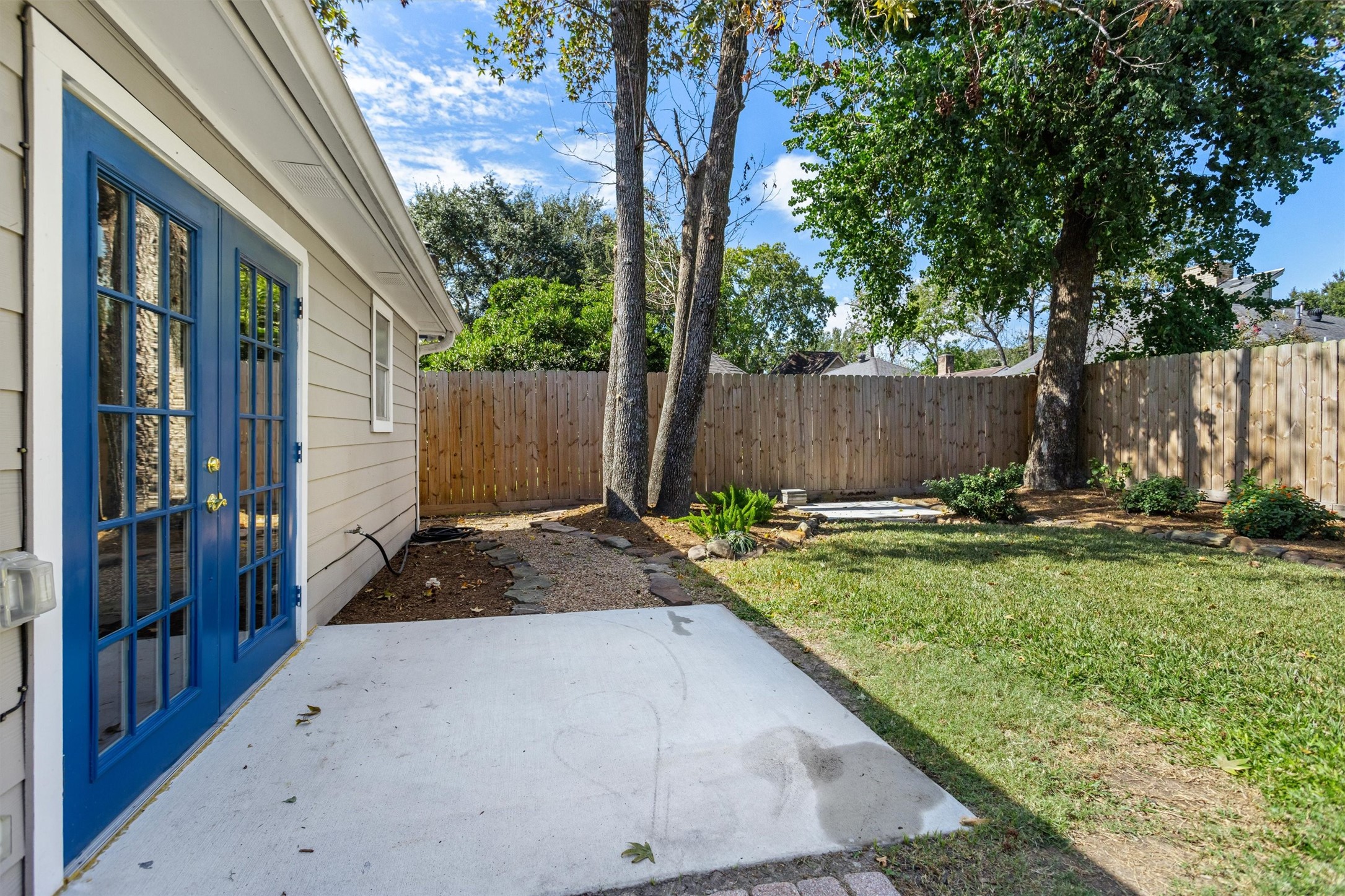Backyard is fully fenced
