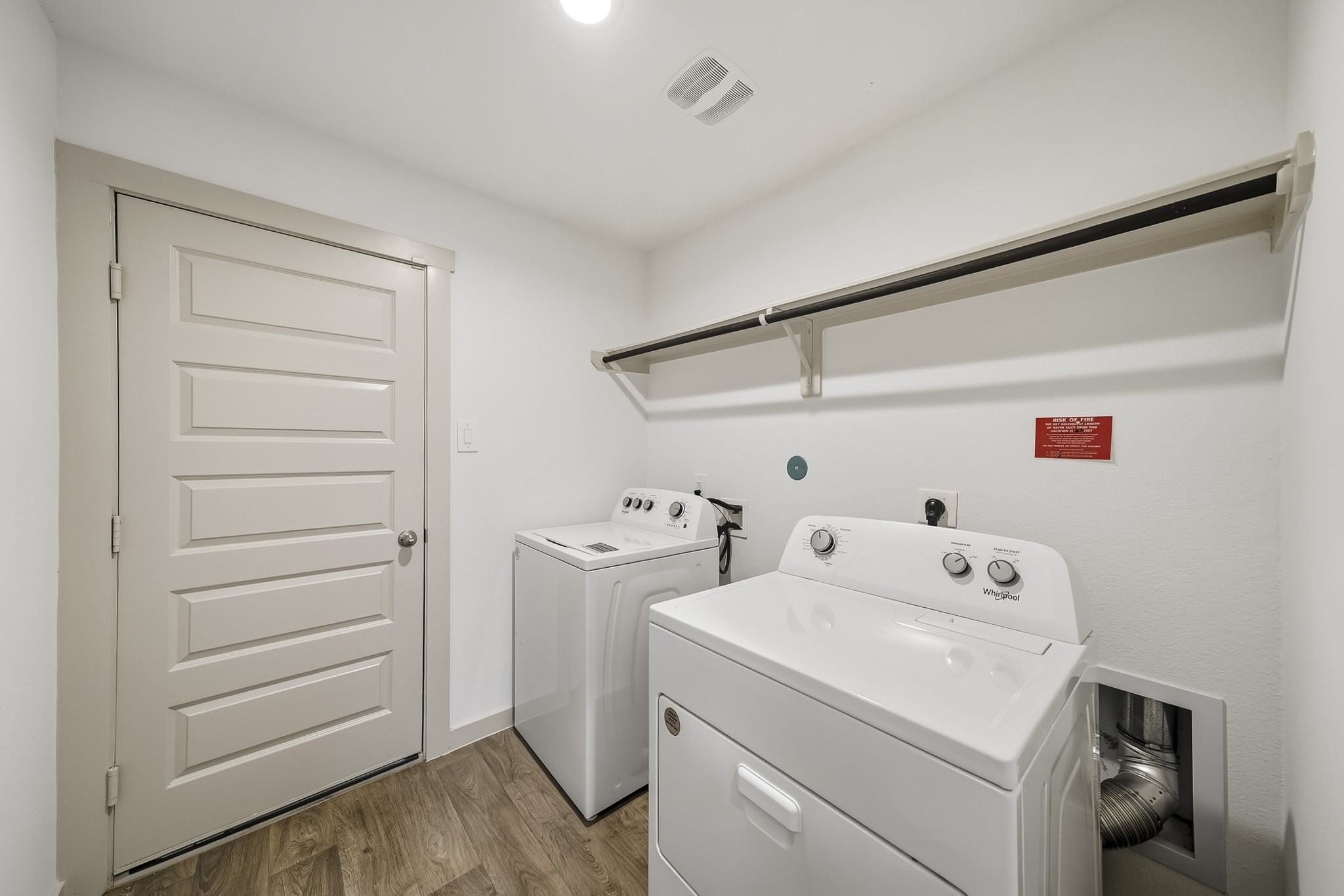 Laundry room inside the home